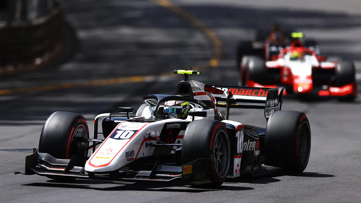 MONTE-CARLO, MONACO - MAY 21: Theo Pourchaire of France and ART Grand Prix (10) drives during Sprint Race 1 of Round 2:Monte Carlo of the Formula 2 Championship at Circuit de Monaco on May 21, 2021 in Monte-Carlo, Monaco. (Photo by Bryn Lennon/Getty Images)