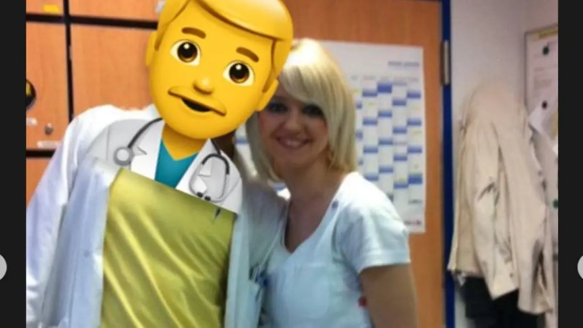 Damals war sie noch Krankenschwester: Cathy Lugner zeigt Bild aus der Vergangenheit.