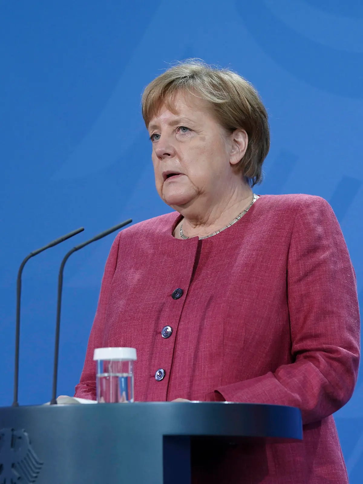  Pressekonferenz der Bundeskanzlerin zum G20 Global Health Summit Aktuell, 21.05.2021, Berlin, Bundeskanzlerin Angela Merkel im Portrait bei der Pressekonferenz zum Welt Gesundheitsgipfel der Europaeischen Union Berlin Berlin Deutschland *** Press Conference of the German Chancellor on the G20 Global Health Summit Current, 21 05 2021, Berlin, German Chancellor Angela Merkel in portrait at the press conference on the World Health Summit of the European Union Berlin Berlin Germany