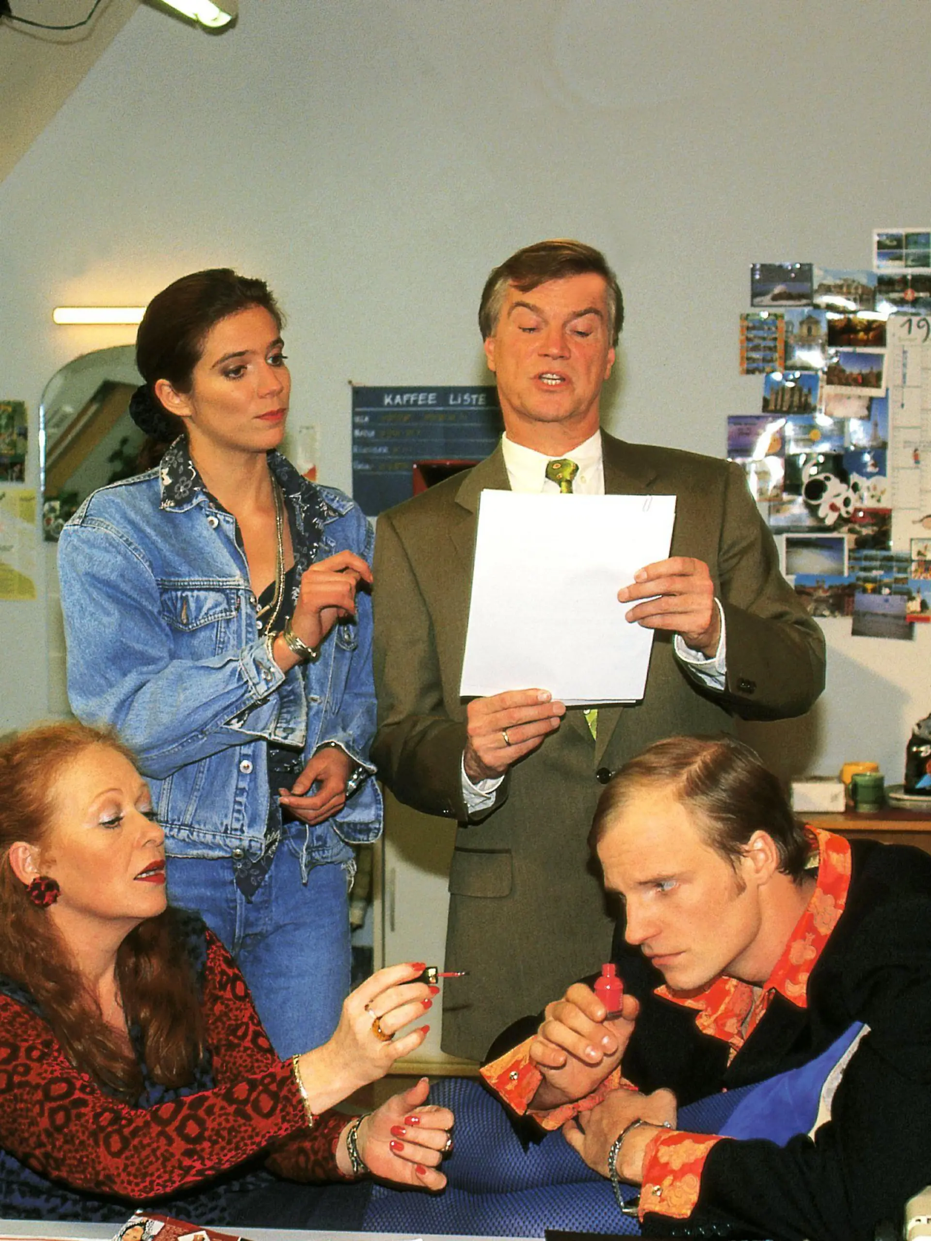 v.l. Ulla Herbst (Ulrike Bliefert), Nadia Schäfer (Claudia Scarpatetti), Hagen Krause (Jochen Busse) und Rüdiger Poppels (Thorsten Nindel)