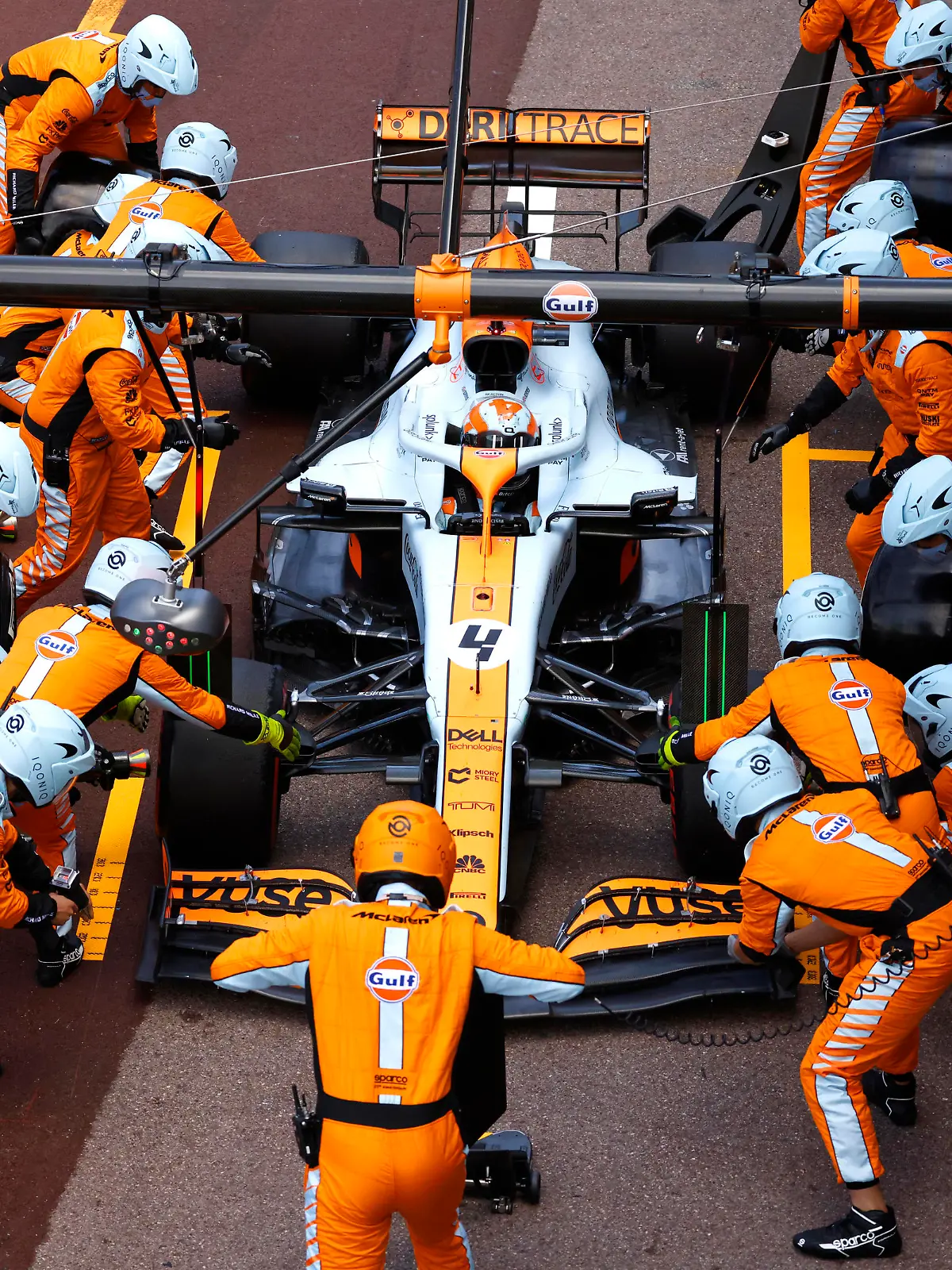 Formula 1 2021: Monaco GP CIRCUIT DE MONACO, MONACO - MAY 23: Lando Norris, McLaren MCL35M, in the pits during the Monaco GP at Circuit de Monaco on Sunday May 23, 2021 in Monte Carlo, Monaco. Photo by Glenn Dunbar / LAT Images Images PUBLICATIONxINxGERxSUIxAUTxHUNxONLY GP2105_124224_J5A7264 