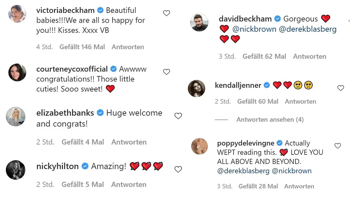 Zahlreiche Promis gratulieren Derek zu seinem doppelten Vaterglück