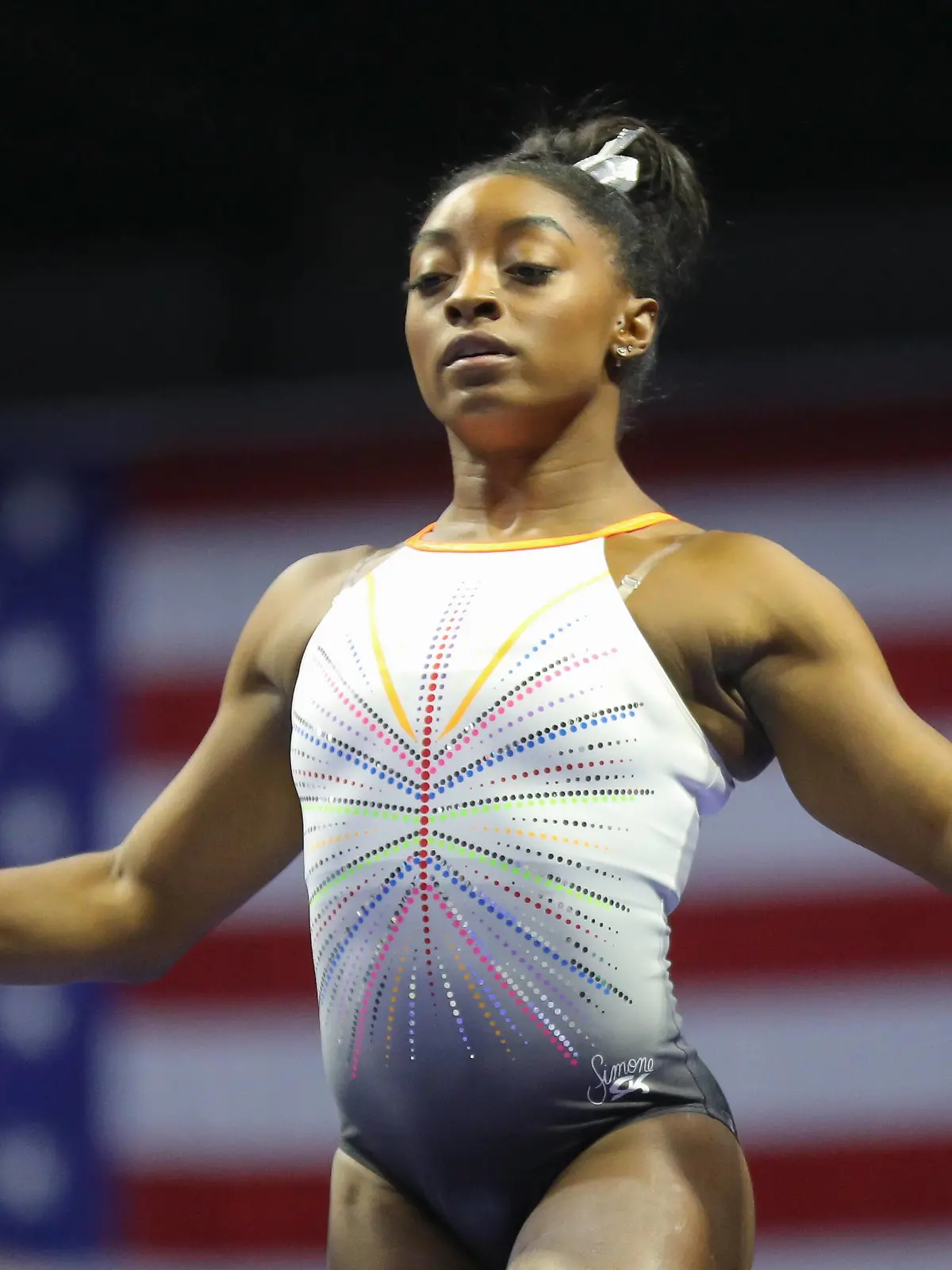  May 22, 2021: Simone Biles warms up on the balance beam prior to the 2021 GK U.S. Classic at the Indiana Convention Center in Indianapolis, IN. /CSM Indianapolis United States of America - ZUMAc04_ 20210522_zaf_c04_095 Copyright: xKylexOkitax