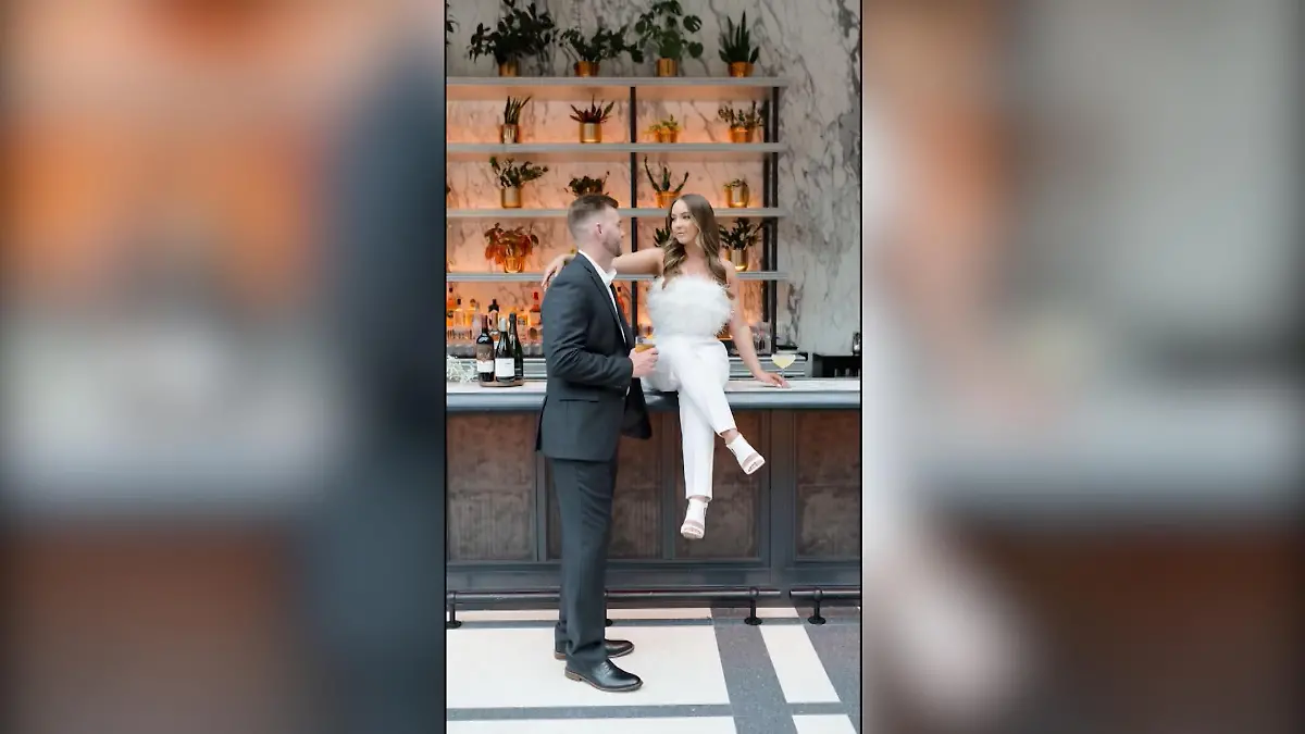 Hailie und ihr Verlobter Evan bei ihrer Verlobungsfeier.