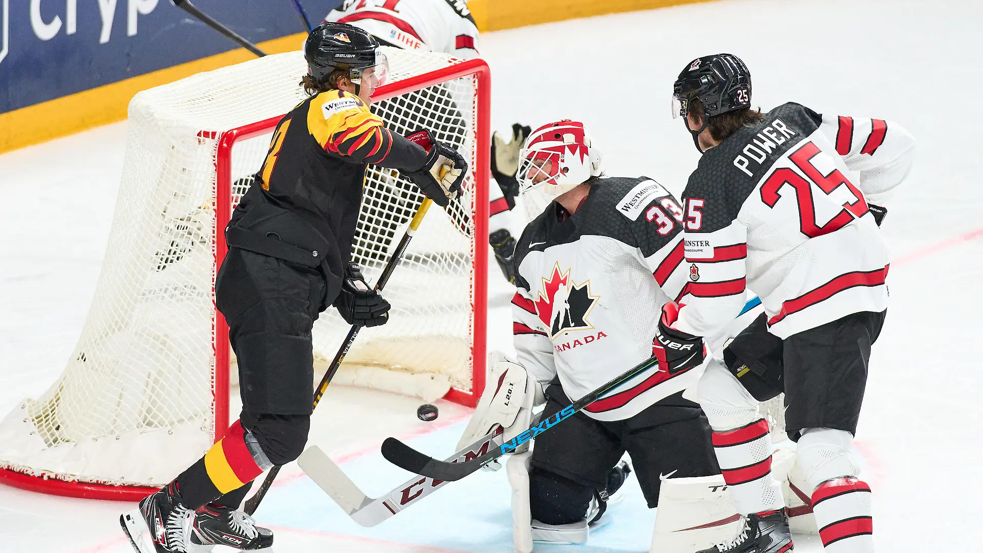 Matthias PLACHTA 22 of Germany scores, shoots goal , Tor, Treffer, 2-0 GERMANY - CANADA IIHF Ice hockey, Eishockey WORLD CHAMPIONSHIPS Group B in Riga, Latvia, Lettland, May 24, 2021, Season 2020/2021