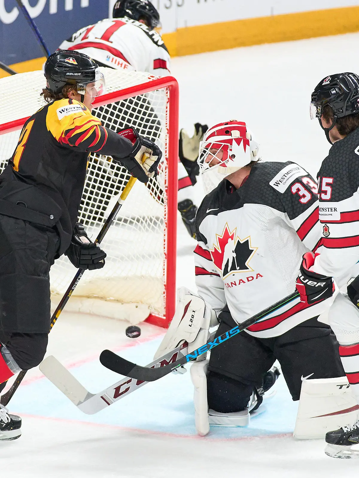 Matthias PLACHTA 22 of Germany scores, shoots goal , Tor, Treffer, 2-0 GERMANY - CANADA IIHF Ice hockey, Eishockey WORLD CHAMPIONSHIPS Group B in Riga, Latvia, Lettland, May 24, 2021, Season 2020/2021 