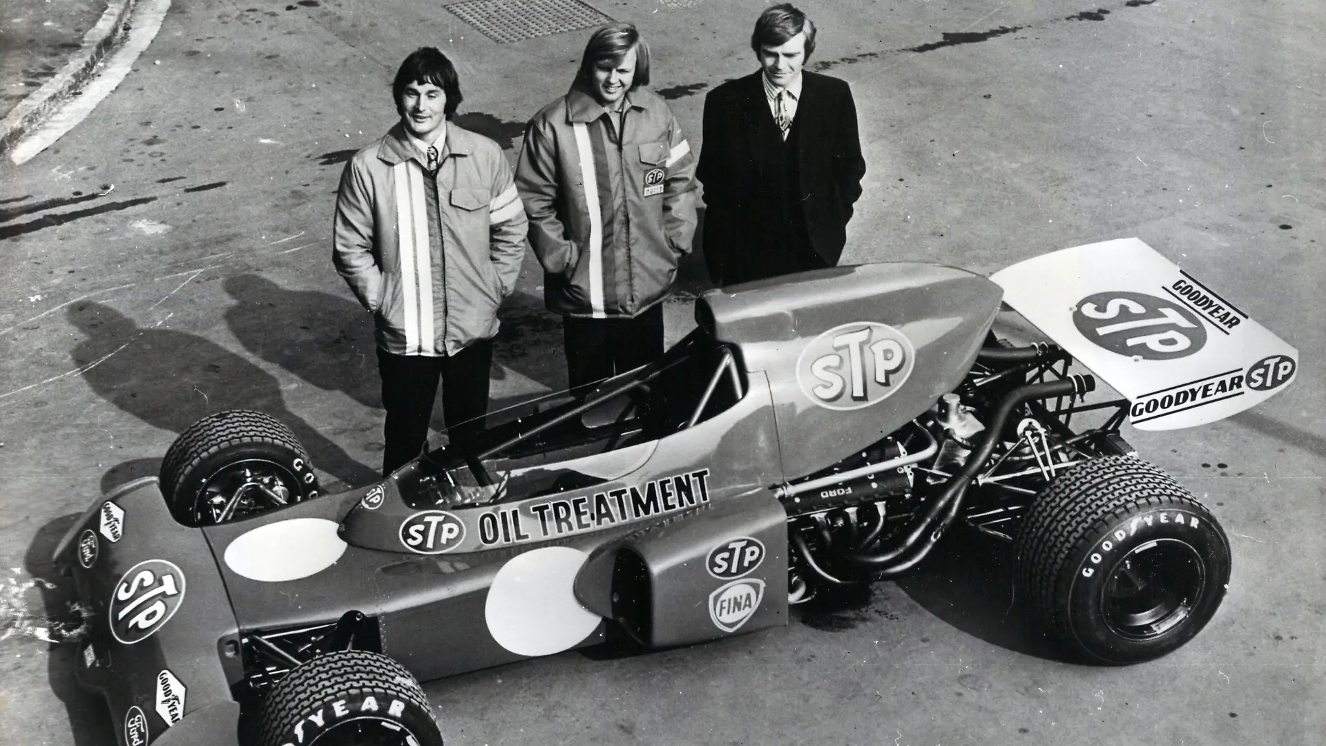 Max Mosley bei der Vorstellung des neuen March-Renners 1972