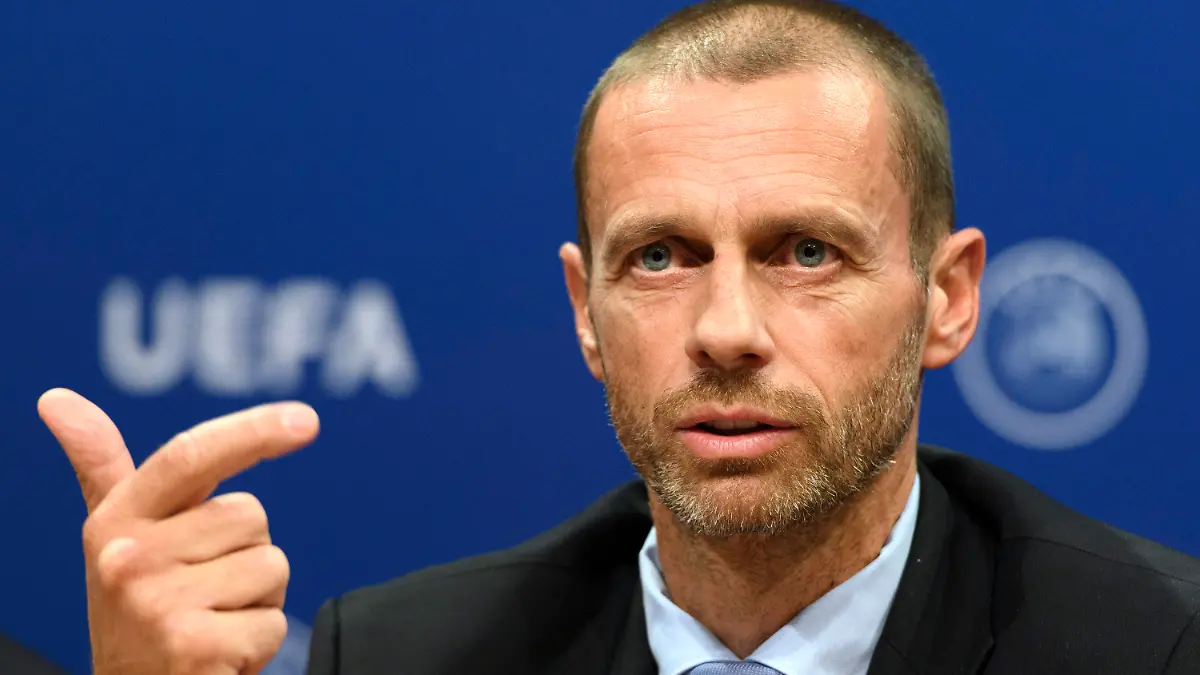 ARCHIV - 20.09.2017, Schweiz, Nyon: Aleksander Ceferin, Präsident der UEFA, spricht bei der Pressekonferenz nach einem UEFA Exekutivkomitee-Treffen. (zu dpa «UEFA-Boss ·eferin: Ende Juni muss der Ball rollen») Foto: Laurent Gillieron/KEYSTONE/dpa +++ dpa-Bildfunk +++