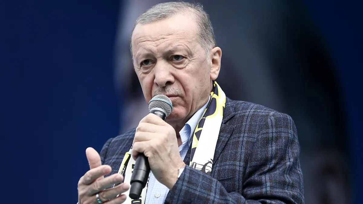 April 30, 2023, Ankara, Turkey: President of the Republic of Turkey Recep Tayyip Erdogan speaks during the rally. President of the Republic of Turkey Recep Tayyip Erdogan, held a rally with wide participation with the slogan ''Great Ankara Meeting'' in the Capital Nation's Garden. While Erdogan was targeting the Nation Alliance with his words at the rally, he renewed his desire to become the 13th President by winning the election to be held on 14 May. (Credit Image: © Tunahan Turhan/SOPA Images via ZUMA Press Wire) / action press