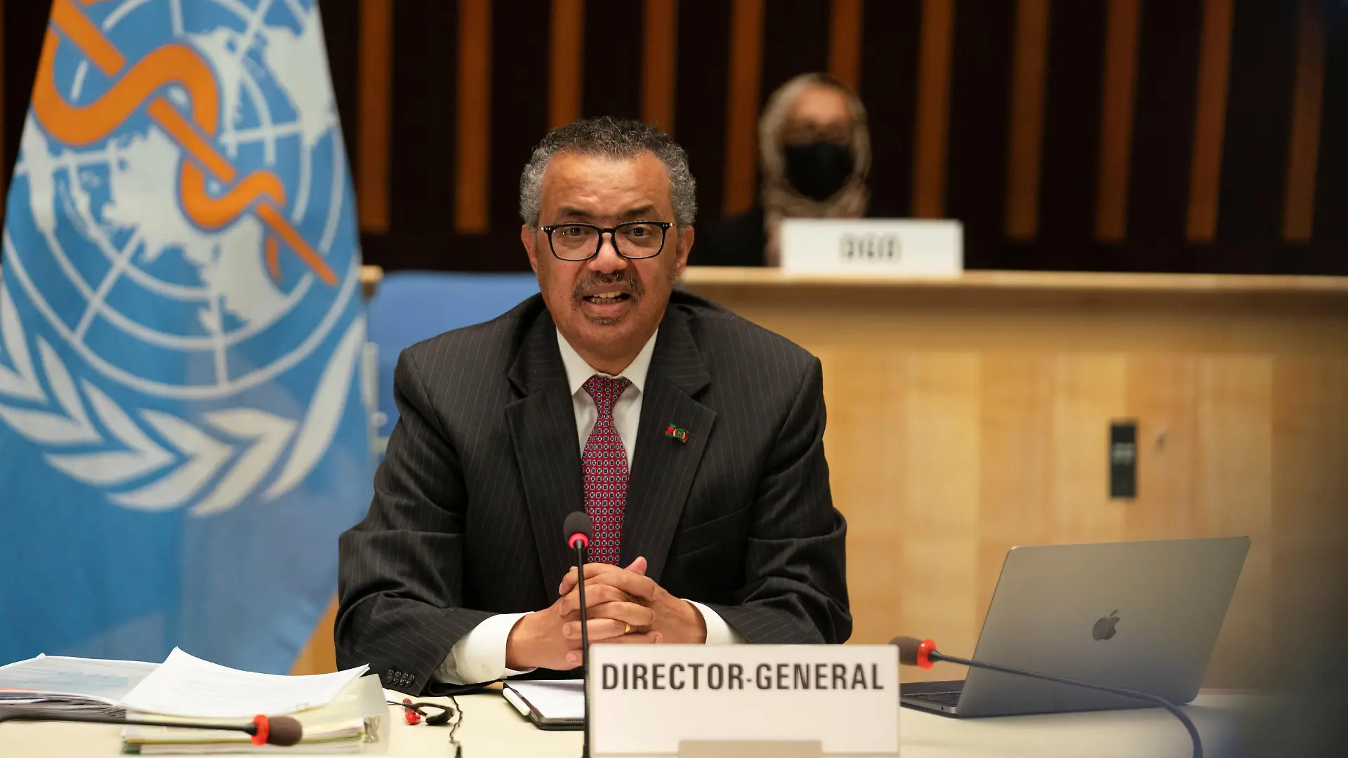 World Health Organization (WHO) Director General Tedros Adhanom Ghebreyesus speaks as he attends the World Health Assembly (WHA) amid the coronavirus disease (COVID-19) pandemic in Geneva, Switzerland, May 24, 2021. Christopher Black/World Health Organization/Handout via REUTERS THIS IMAGE HAS BEEN SUPPLIED BY A THIRD PARTY. NO RESALES. NO ARCHIVES