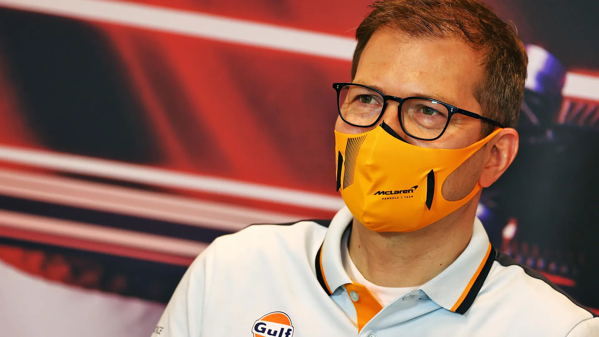 MONTE-CARLO, MONACO - MAY 20: McLaren Team Principal Andreas Seidl talks in a Team Principals Press Conference during practice ahead of the F1 Grand Prix of Monaco at Circuit de Monaco on May 20, 2021 in Monte-Carlo, Monaco. (Photo by XPB - Pool/Getty Images)