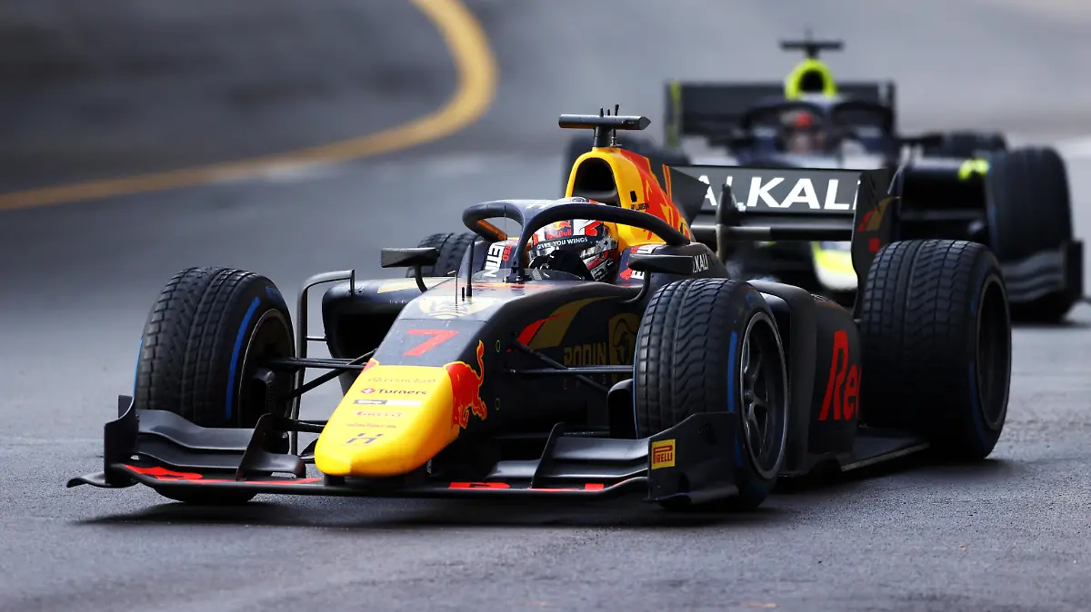 MONTE-CARLO, MONACO - MAY 22: Liam Lawson of New Zealand and Hitech Grand Prix (7) drives during Sprint Race 2 of Round 2:Monte Carlo of the Formula 2 Championship at Circuit de Monaco on May 22, 2021 in Monte-Carlo, Monaco. (Photo by Bryn Lennon/Getty Images)