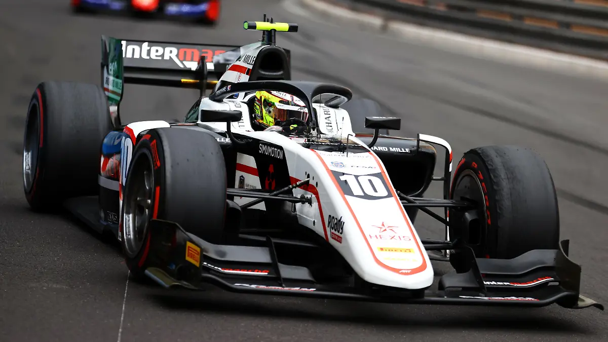 MONTE-CARLO, MONACO - MAY 22: Theo Pourchaire of France and ART Grand Prix (10) drives on track during the Feature Race of Round 2:Monte Carlo of the Formula 2 Championship at Circuit de Monaco on May 22, 2021 in Monte-Carlo, Monaco. (Photo by Bryn Lennon/Getty Images)