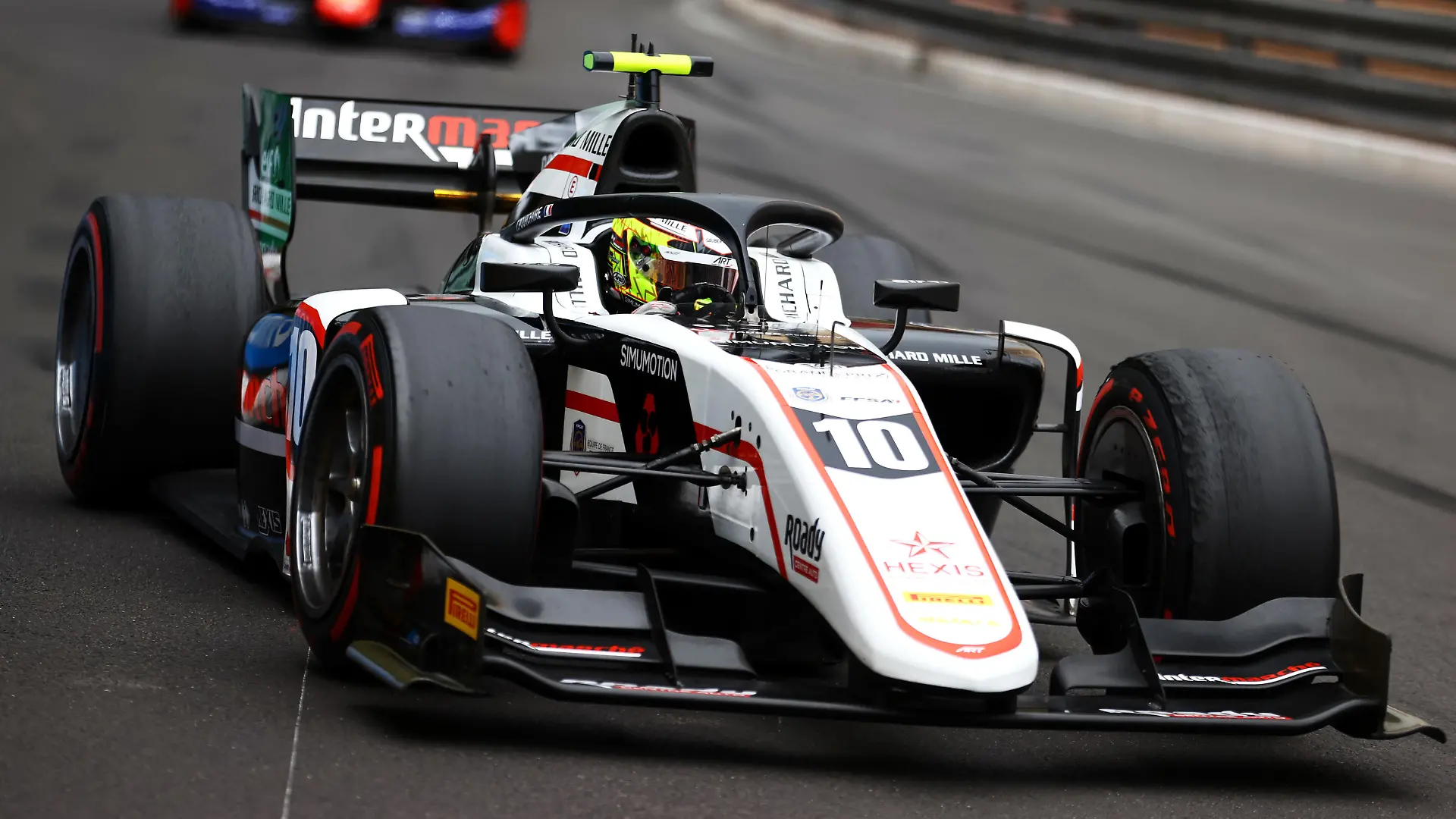 MONTE-CARLO, MONACO - MAY 22: Theo Pourchaire of France and ART Grand Prix (10) drives on track during the Feature Race of Round 2:Monte Carlo of the Formula 2 Championship at Circuit de Monaco on May 22, 2021 in Monte-Carlo, Monaco. (Photo by Bryn Lennon/Getty Images)