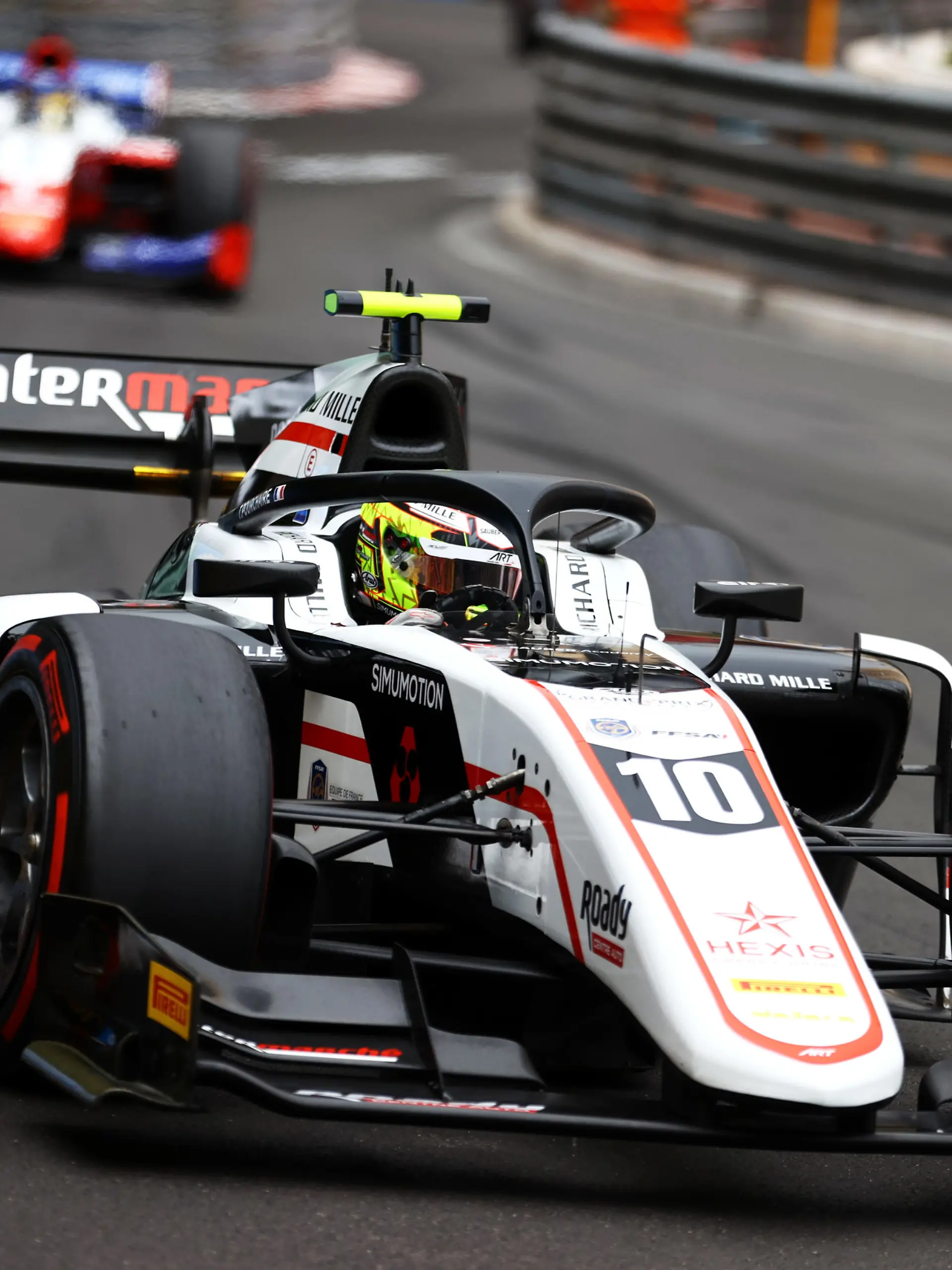 MONTE-CARLO, MONACO - MAY 22: Theo Pourchaire of France and ART Grand Prix (10) drives on track during the Feature Race of Round 2:Monte Carlo of the Formula 2 Championship at Circuit de Monaco on May 22, 2021 in Monte-Carlo, Monaco. (Photo by Bryn Lennon/Getty Images)