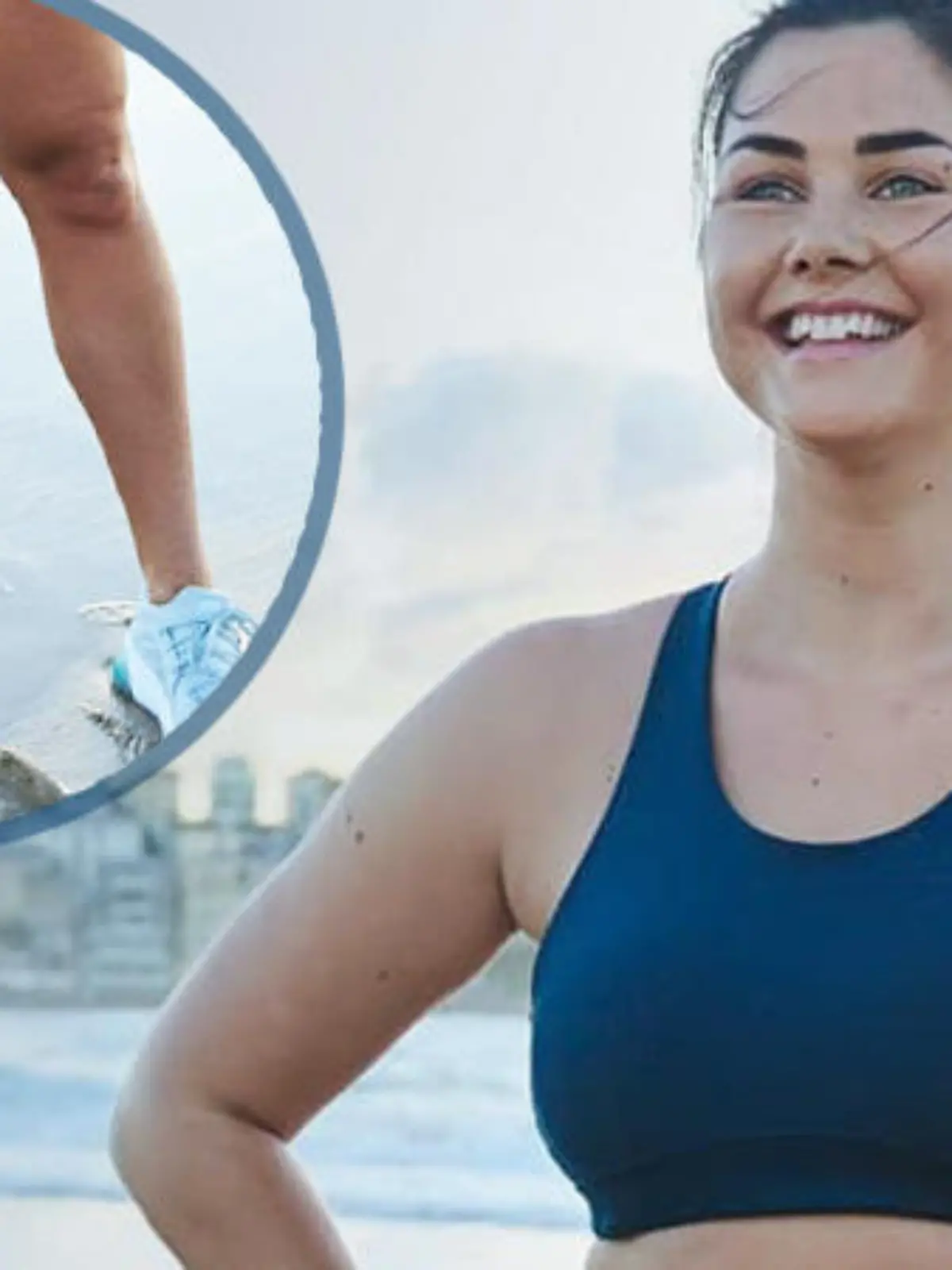 Junge Frau mit Beimprothese