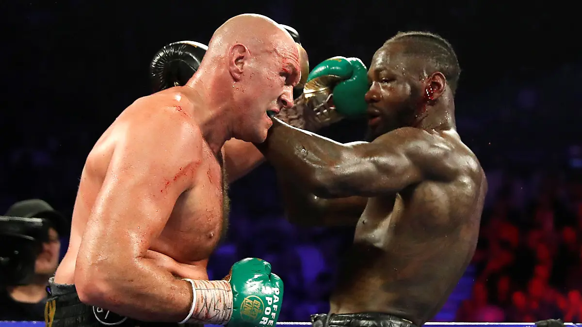 FILE PHOTO: Boxing - Deontay Wilder v Tyson Fury - WBC Heavyweight Title - The Grand Garden Arena at MGM Grand, Las Vegas, United States - February 22, 2020 Tyson Fury in action against Deontay Wilder REUTERS/Steve Marcus/File Photo