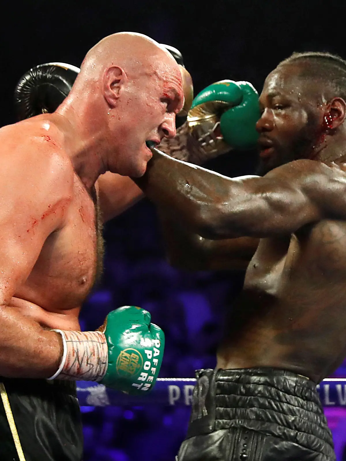 FILE PHOTO: Boxing - Deontay Wilder v Tyson Fury - WBC Heavyweight Title - The Grand Garden Arena at MGM Grand, Las Vegas, United States - February 22, 2020 Tyson Fury in action against Deontay Wilder REUTERS/Steve Marcus/File Photo