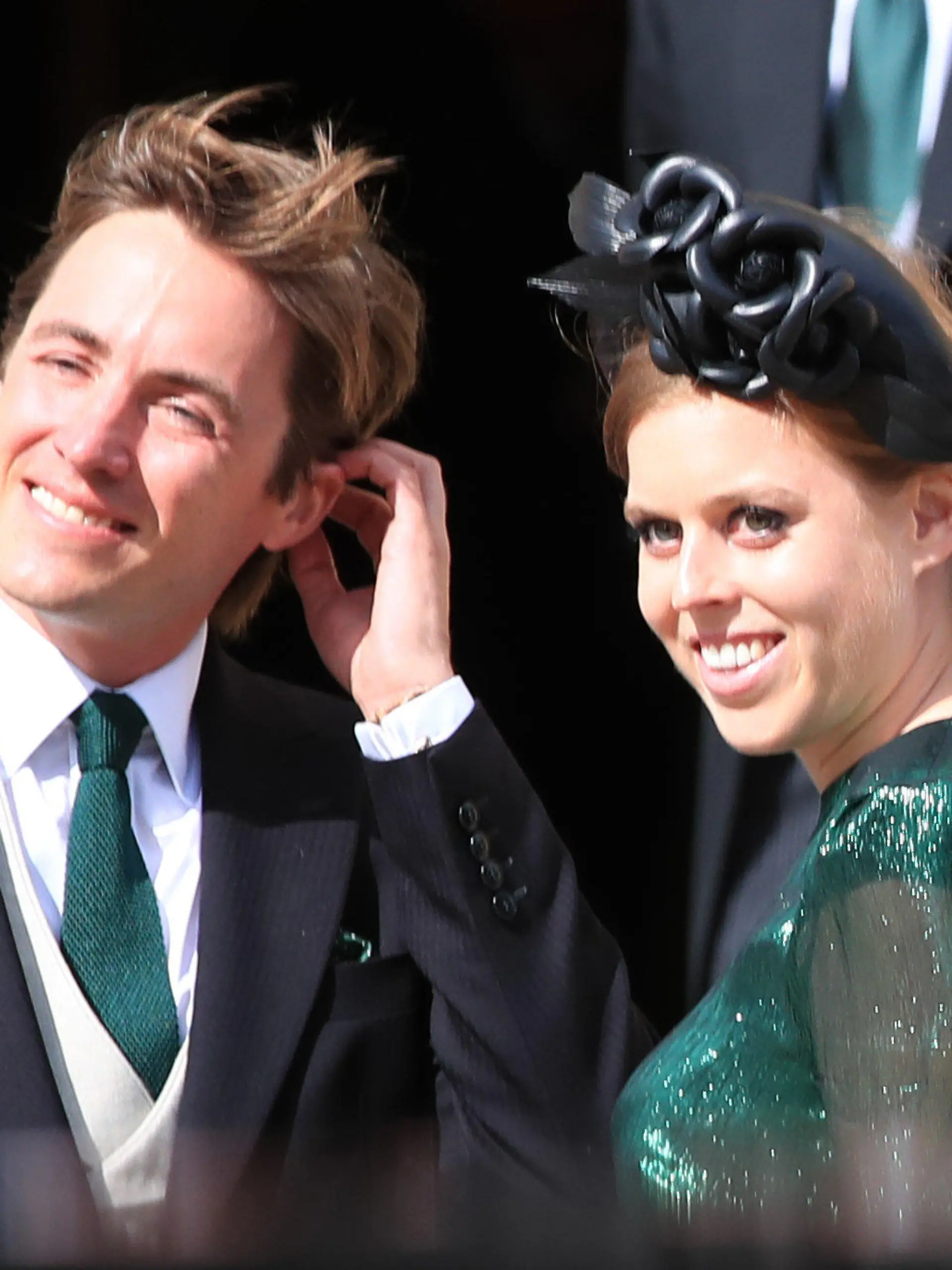 ARCHIV - 31.08.2019, Großbritannien, London: Prinzessin Beatrice mit ihrem damaligen Verlobten, Edoardo Mapelli Mozzi, bei der Hochzeit von Goulding und Jopling im Yorker Münster. Die britische Königin Elizabeth II. (95) kann sich bald über ein weiteres Urenkelkind freuen: Wie der Palast am 19.05.2021 mitteilte, erwartet Prinzessin Beatrice (32) ein Baby. Foto: Peter Byrne/PA Wire/dpa +++ dpa-Bildfunk +++