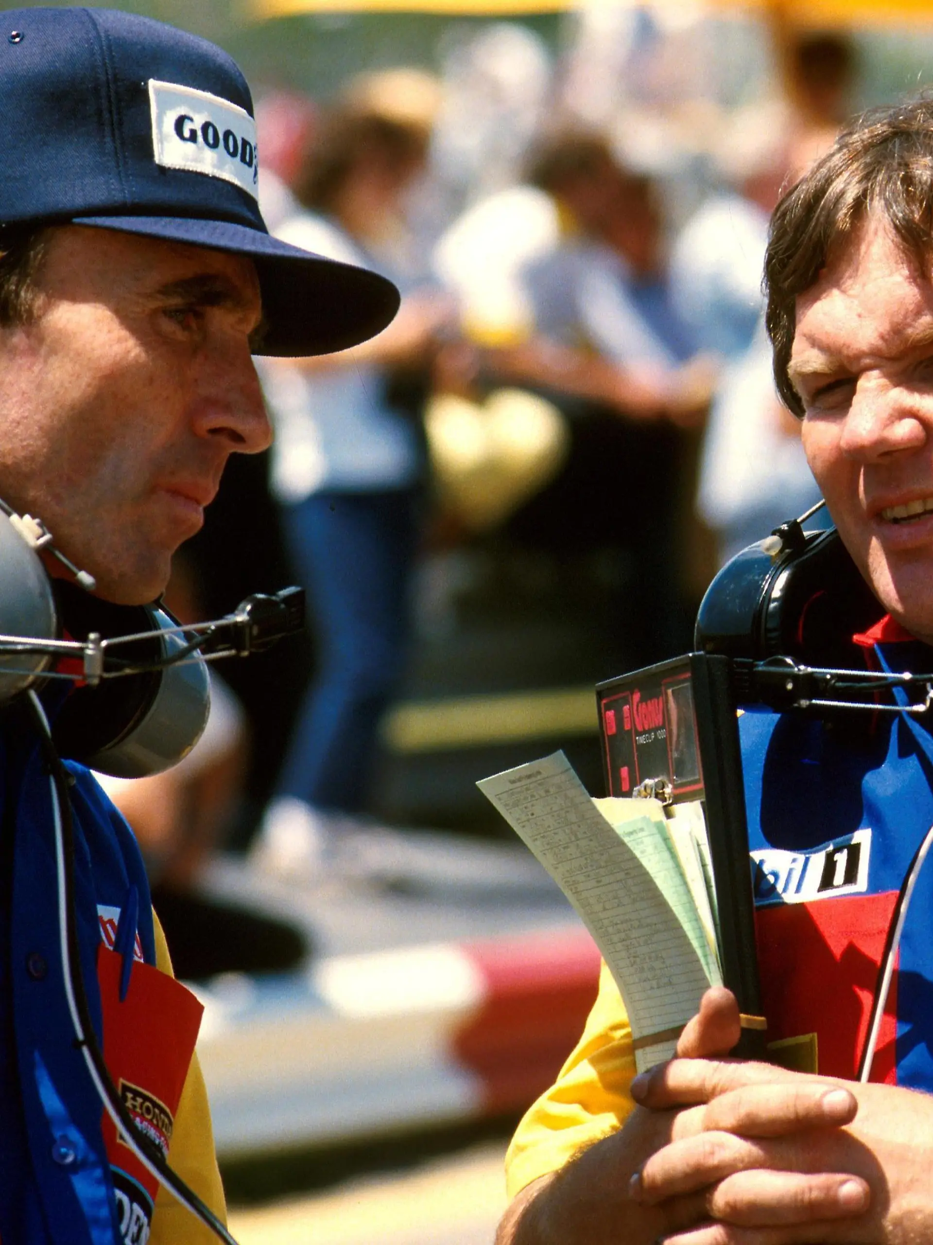 Frank Williams left, and Patrick Head Formula One World Championship, WM, Weltmeisterschaft 1985 ACHTUNG AUFNAHMEDATUM GESCHÄTZT PUBLICATIONxINxGERxSUIxAUTxHUNxONLY 85ptr079
