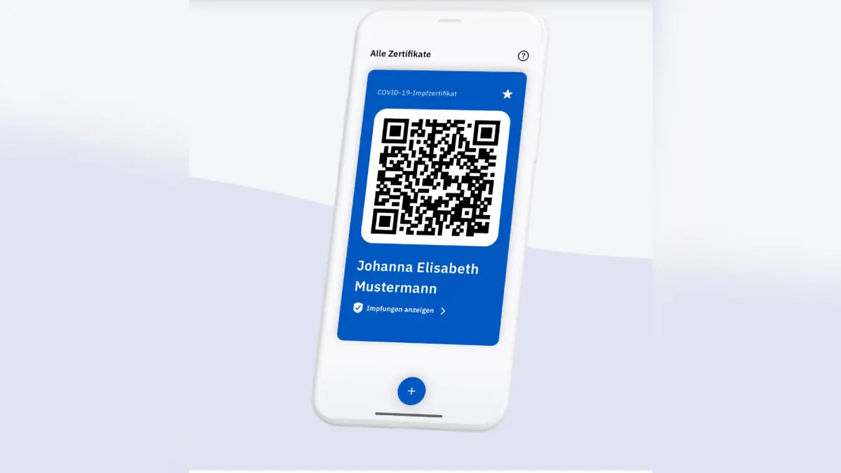 So soll die neue App aussehen, mit der ein digitaler Nachweis der Impfung möglich sein wird.