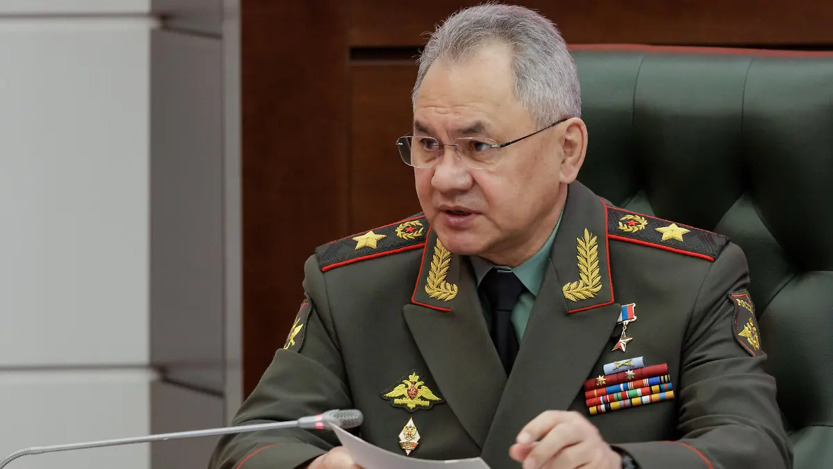 RUSSIA, MOSCOW - APRIL 18, 2023: Russia's Defence Minister Sergei Shoigu attends a meeting with his Chinese counterpart Li Shangfu at the Russian National Defence Management Centre. Vadim Savitsky/Russian Defence Ministry/TASS / action press