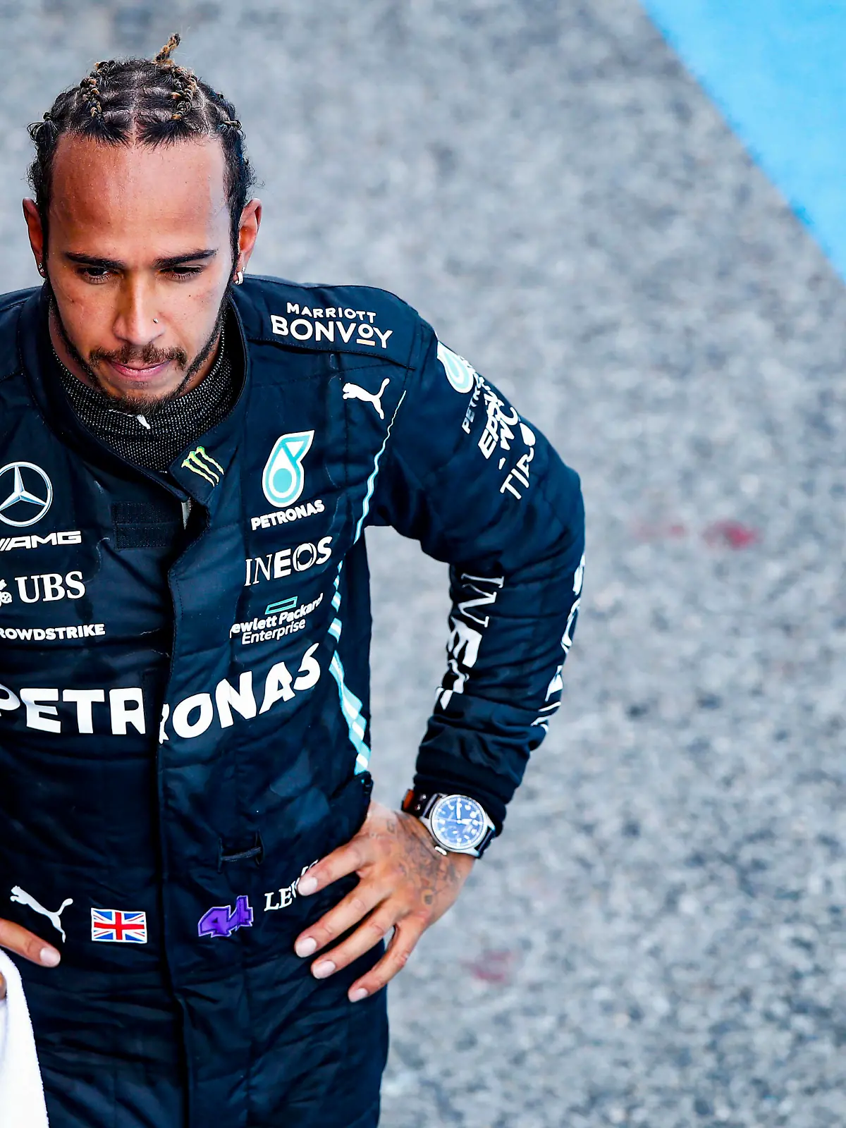 HAMILTON Lewis gbr, Mercedes AMG F1 GP W12 E Performance, portrait during the Formula 1 Aramco Gran Premio De Espana 2021 from May 07 to 10, 2021 on the Circuit de Barcelona-Catalunya, in Montmelo, near Barcelona, Spain FORMULE 1 : Grand prix d Espagne - Barcelone - 09/05/2021 DPPI/Panoramic PUBLICATIONxNOTxINxFRAxITAxBEL 