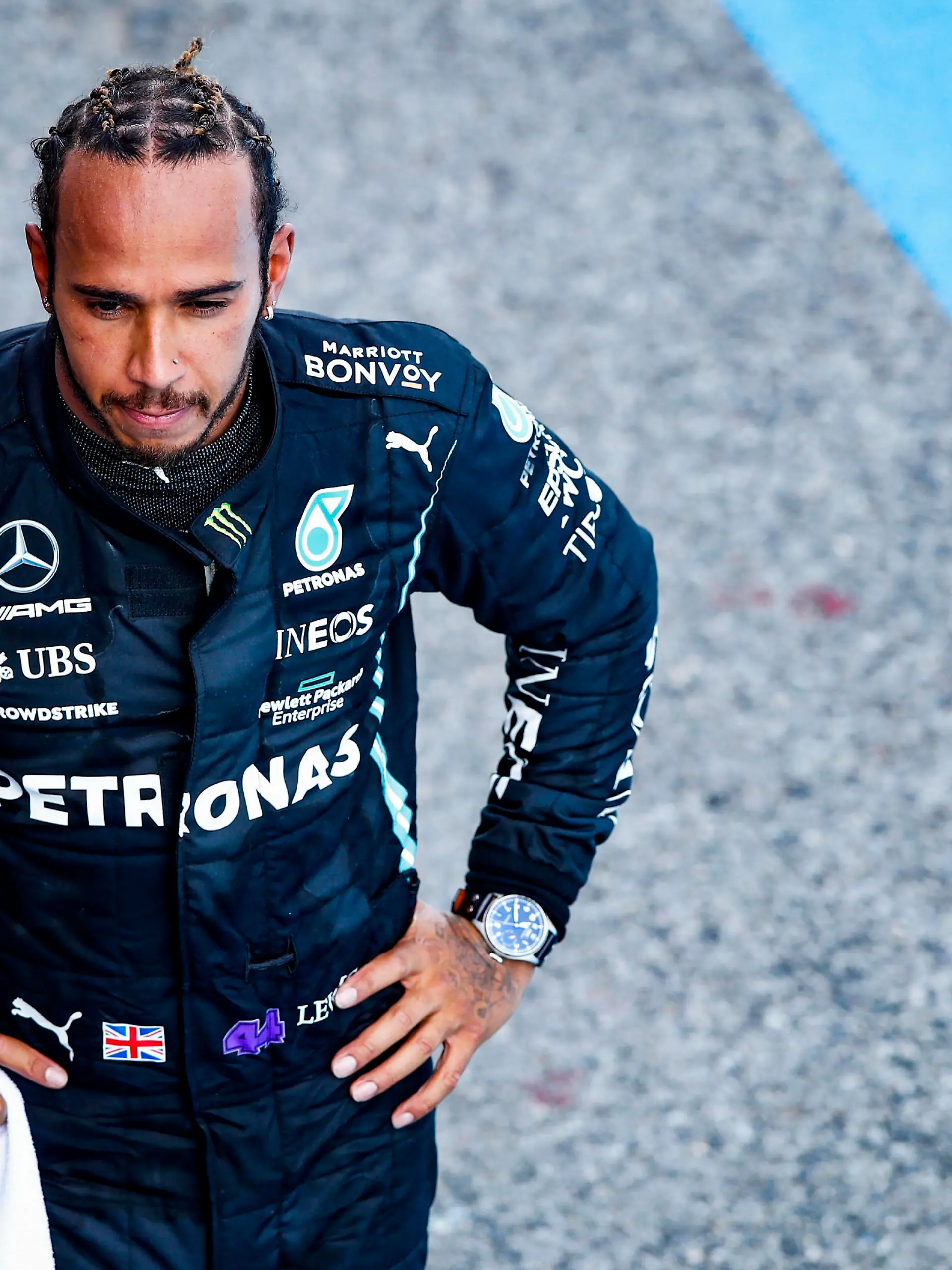 HAMILTON Lewis gbr, Mercedes AMG F1 GP W12 E Performance, portrait during the Formula 1 Aramco Gran Premio De Espana 2021 from May 07 to 10, 2021 on the Circuit de Barcelona-Catalunya, in Montmelo, near Barcelona, Spain FORMULE 1 : Grand prix d Espagne - Barcelone - 09/05/2021 DPPI/Panoramic PUBLICATIONxNOTxINxFRAxITAxBEL 