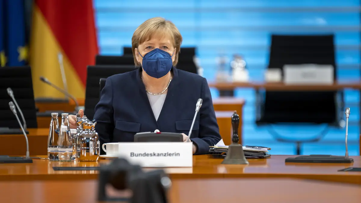 Bundeskanzlerin Angela Merkel, CDU, zu Beginn einer Kabinettssitzung. Berlin 05.05.2021 Berlin Deutschland *** Chancellor Angela Merkel, CDU, at the beginning of a cabinet meeting Berlin 05 05 2021 Berlin Germany Copyright: xThomasxImo/photothek.netx
