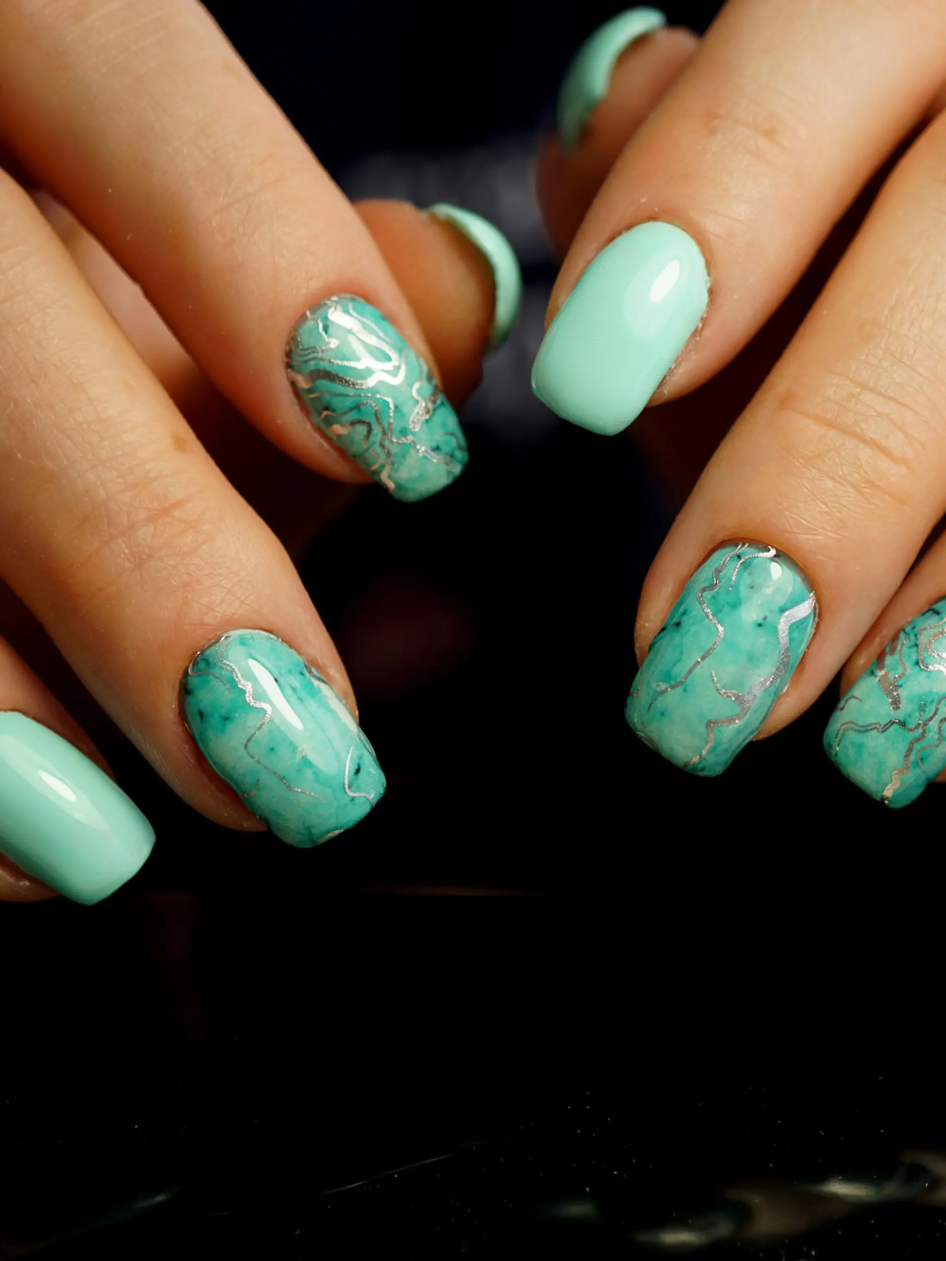 Awesome nails and beautiful clean manicure. Nails are natural. Manicure is made using nails drill machine.