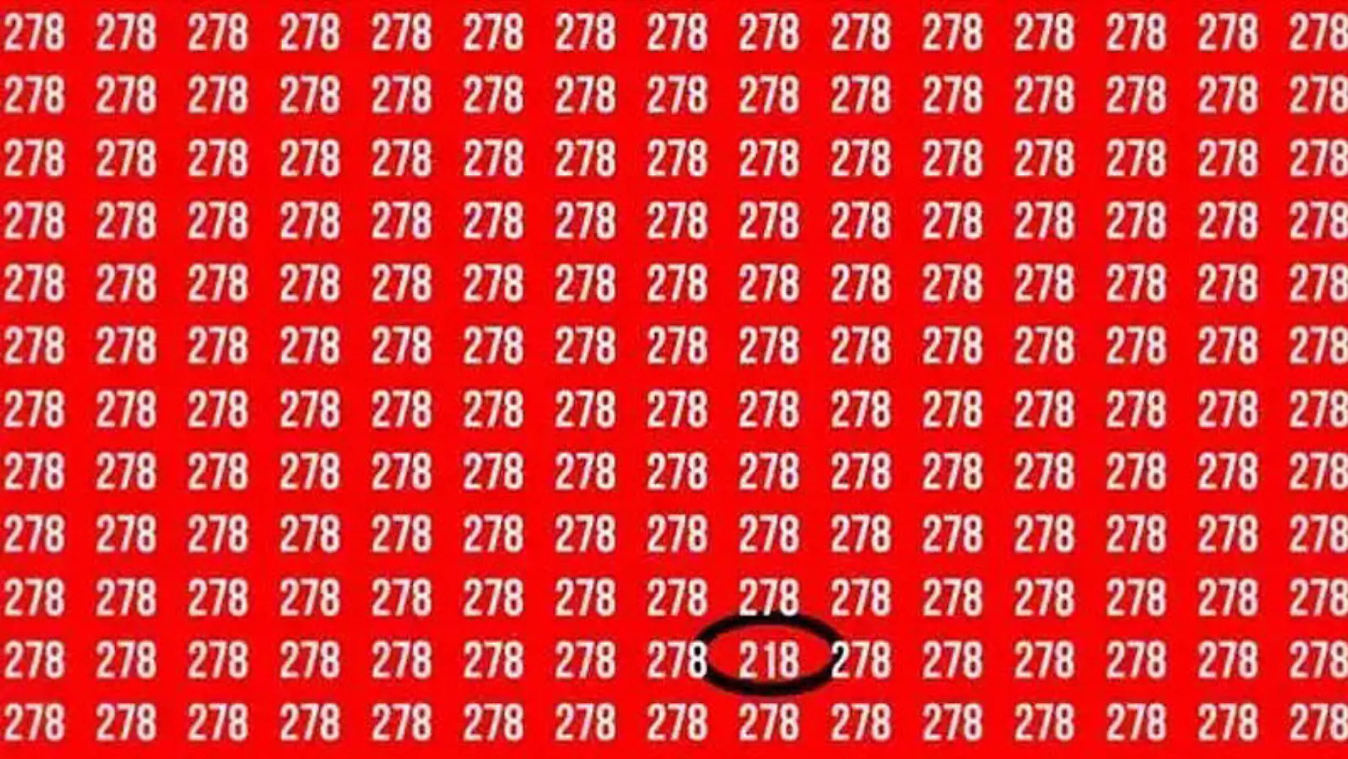 Viele gleiche Zahlen, nur eine ist anders