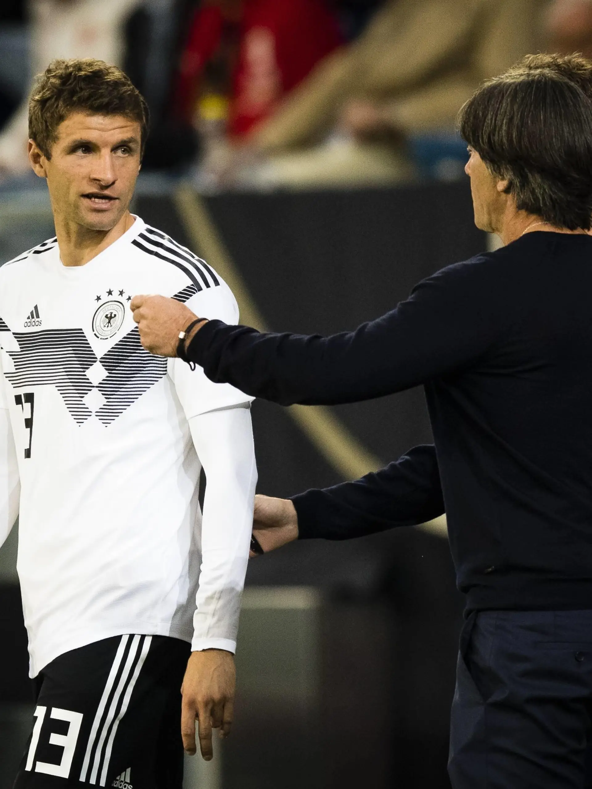  Sinsheim, 09.09.2018 Thomas Müller Deutschland, Trainer Joachim Löw Deutschland Deutschland - Peru *** Sinsheim 09 09 2018 Thomas Müller Germany Coach Joachim Löw Germany Germany Peru