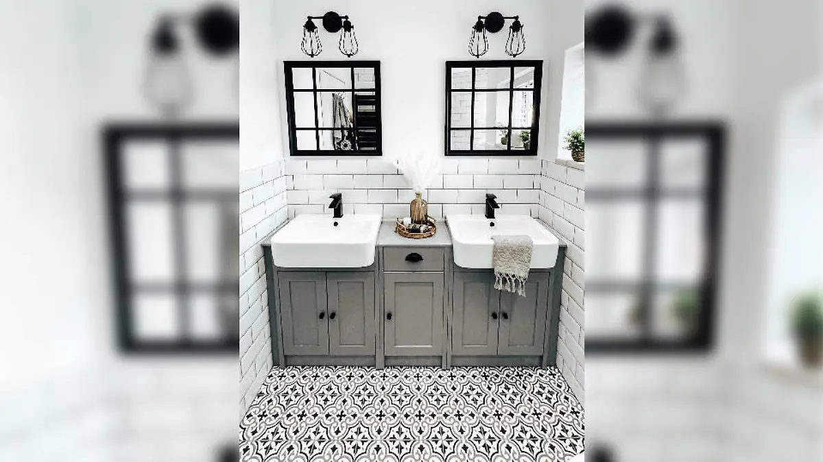 Renoviertes Badezimmer im Boho-Stil