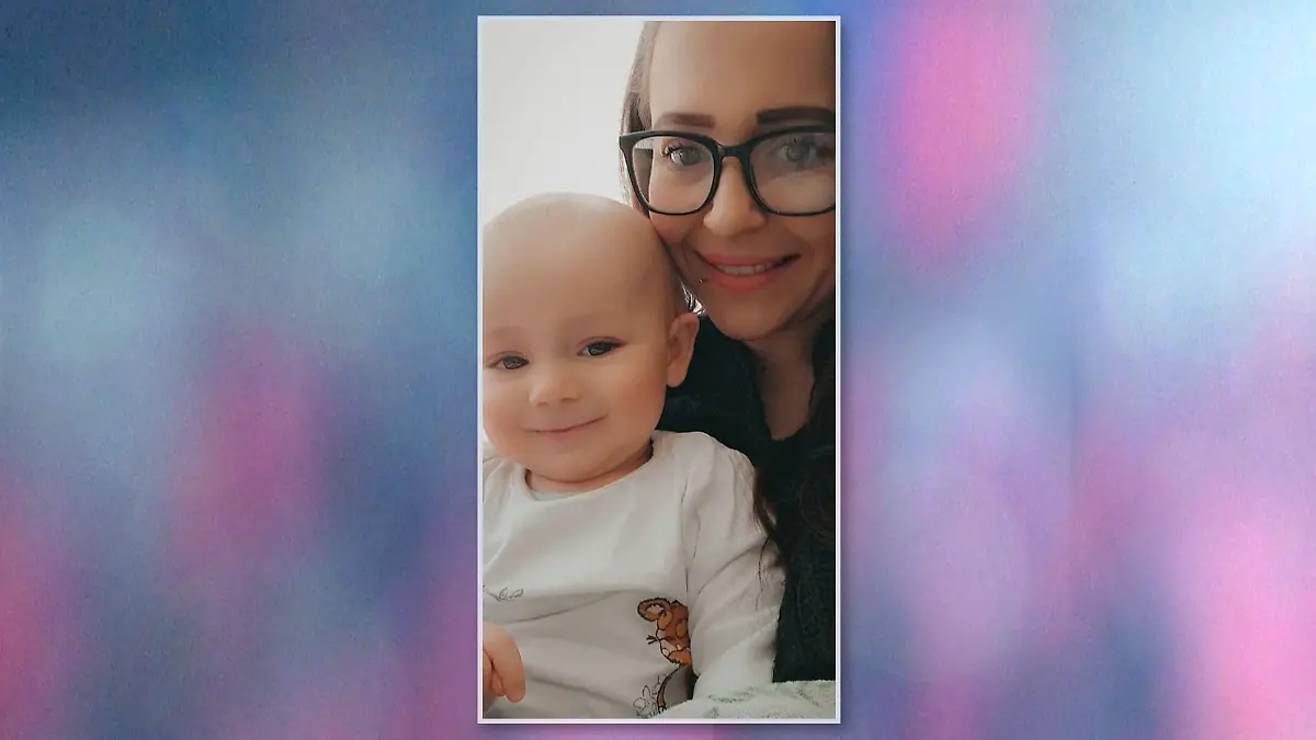 Becky Stiles mit Baby