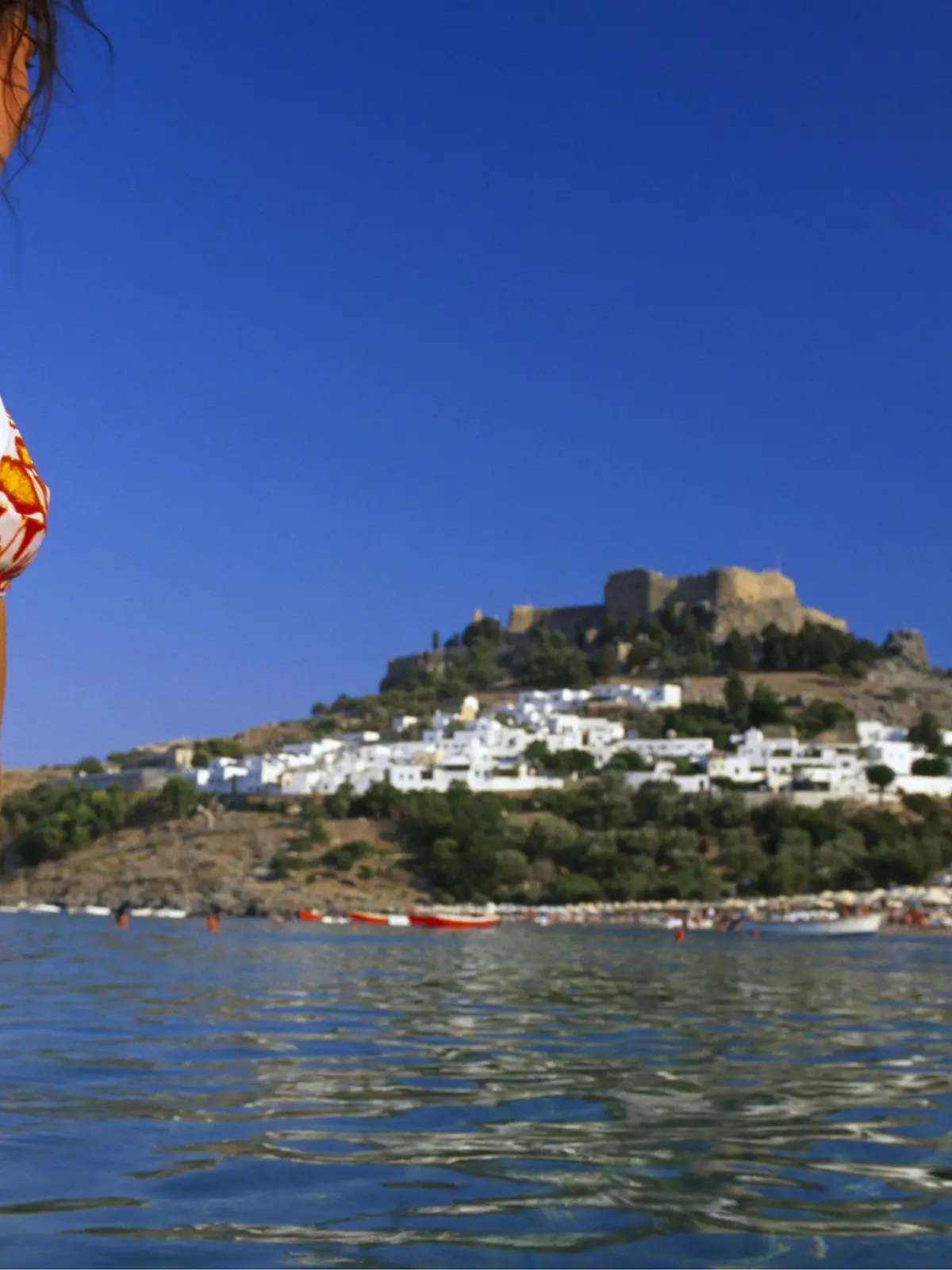 Strand, Lindos, Rhodos, Dodekanes, Griechenland | Verwendung weltweit