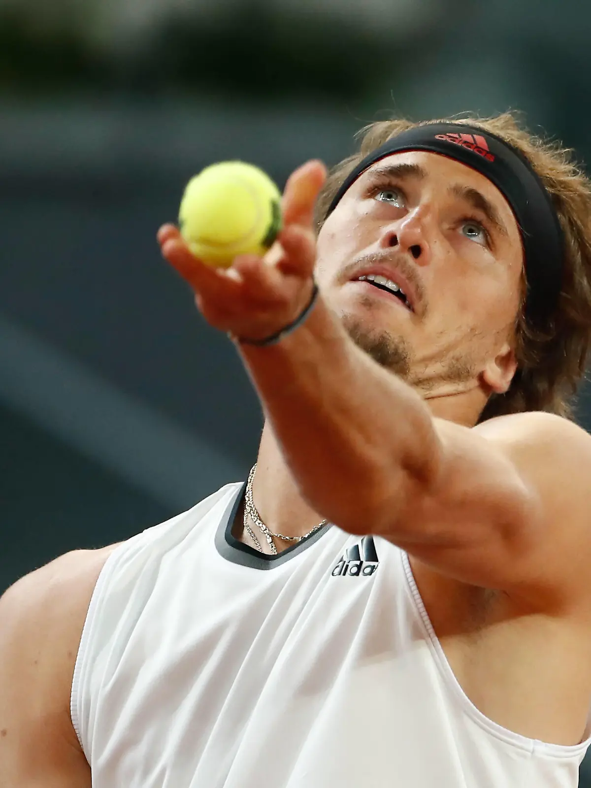  May 9, 2021, MADRID, MADRID, SPAIN: Alexander Zverev of Germany in action his Men s Singles match, Finals, against Matteo Berrettini of Italy on the ATP, Tennis Herren Masters 1000 - Mutua Madrid Open 2021 at La Caja Magica on May 9, 2021 in Madrid, Spain. MADRID SPAIN - ZUMAa181 20210509_zaa_a181_229 Copyright: xOscarxJ.xBarrosox