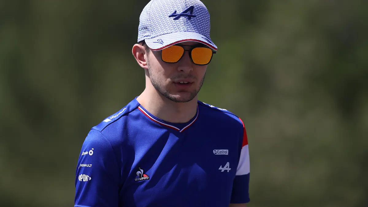 BARCELONA, SPAIN - MAY 06: Esteban Ocon of France and Alpine F1 Team walks the track during previews ahead of the F1 Grand Prix of Spain at Circuit de Barcelona-Catalunya on May 06, 2021 in Barcelona, Spain. (Photo by Lars Baron/Getty Images)