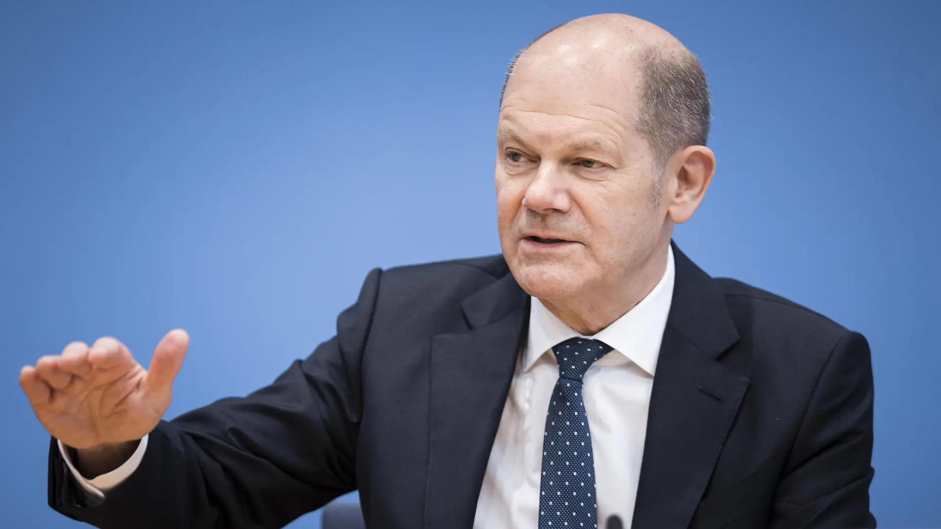  Bundesfinanzminister Olaf Scholz, SPD, aufgenommen im Rahmen einer Pressekonferenz zum Thema Steuerschaetzung, in der Bundespressekonfeenz in Berlin. 12.05.2021. Berlin Deutschland *** Federal Minister of Finance Olaf Scholz, SPD, recorded during a press conference on tax estimation, at the Federal Press Conference in Berlin 12 05 2021 Berlin Germany Copyright: xFelixxZahn/photothek.netx