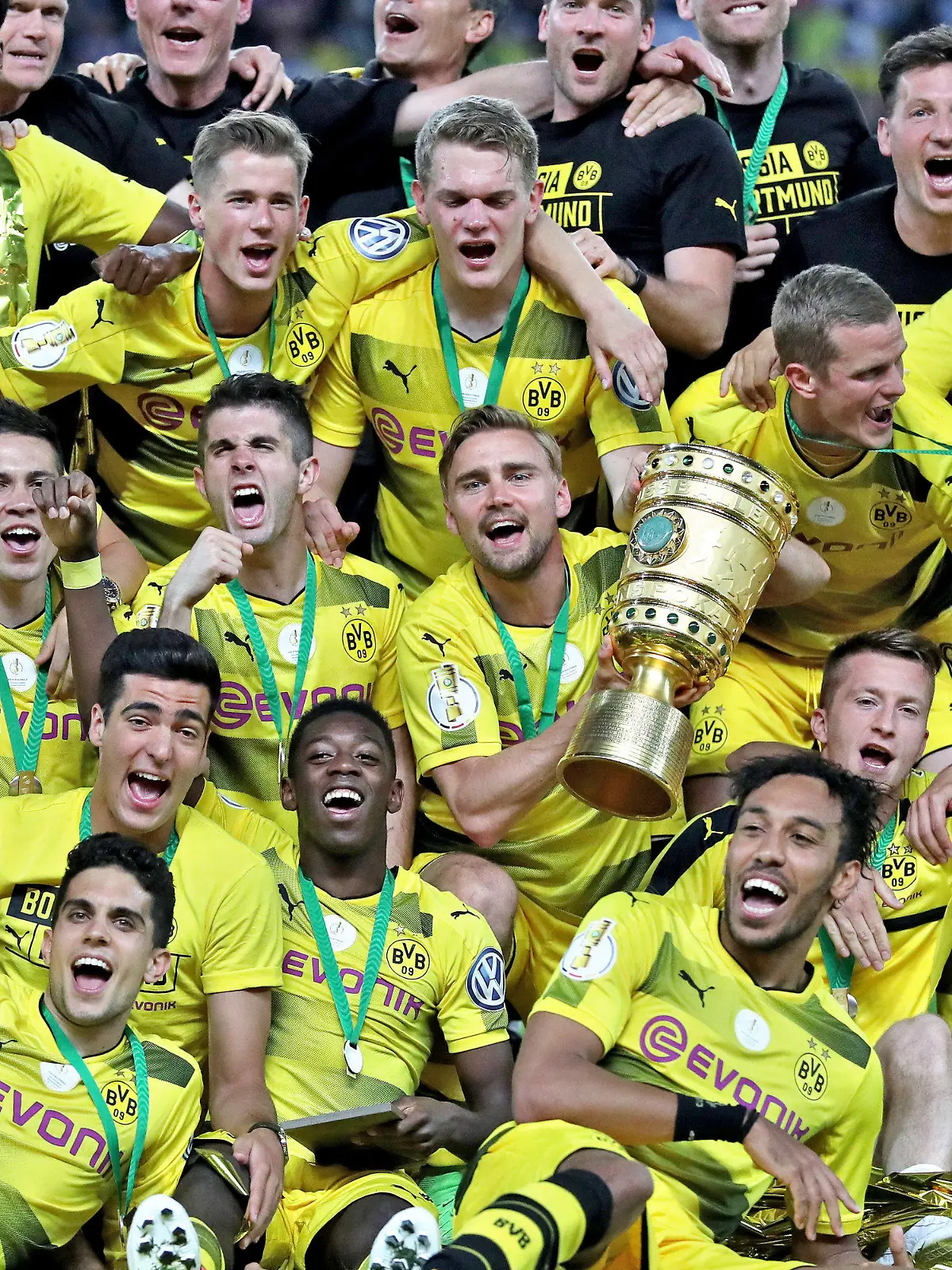 ARCHIV - 27.05.2017, Berlin: DFB-Pokal, Eintracht Frankfurt - Borussia Dortmund, Finale, Olympiastadion: Borussia Dortmund gewinnt nach drei verlorenen Cupendspielen in Serie endlich den DFB-Pokal.    (zu dpa "BVB hat Sehnsucht nach Berlin - Delaney: «Hunger auf Titel»") Foto: Jan Woitas/dpa-Zentralbild/dpa +++ dpa-Bildfunk +++