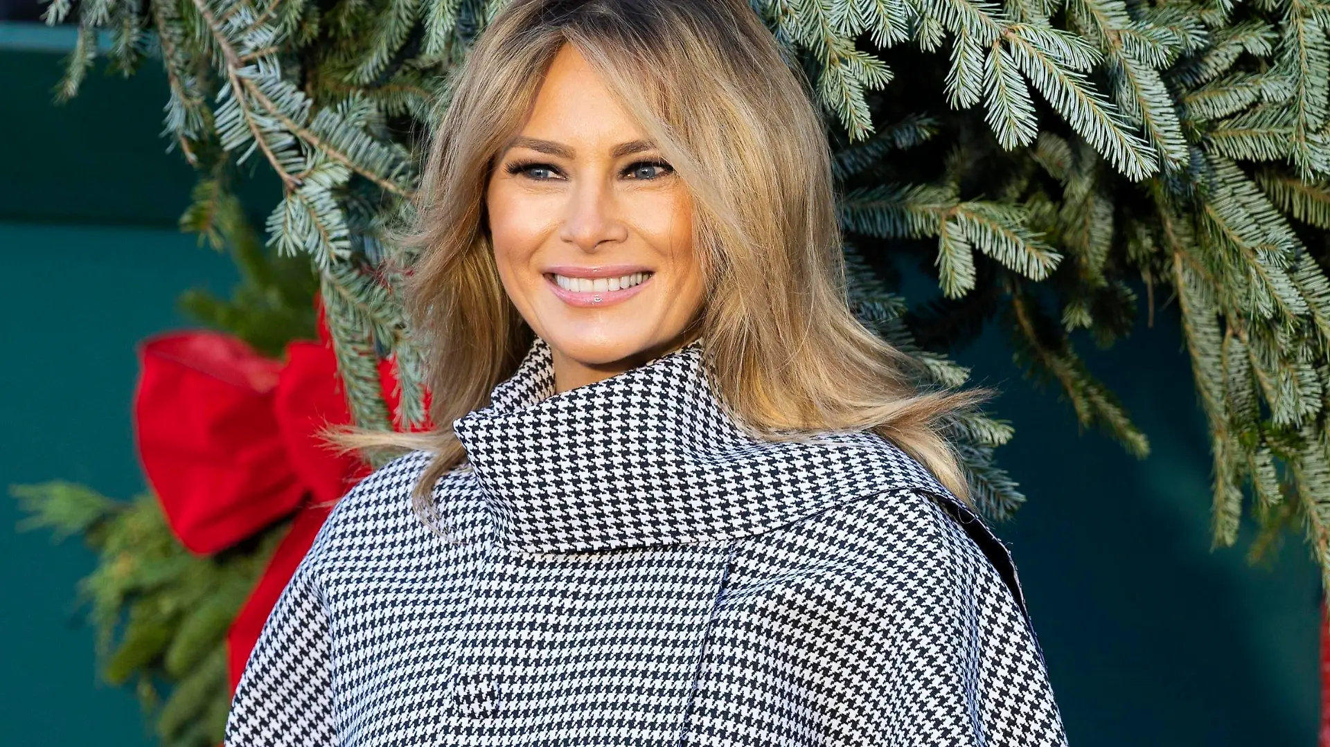 November 23, 2020, Washington, DC, United States: November 23, 2020 - Washington, DC, United States: First Lady MELANIA TRUMP posing with the carriage that is delivering the White House Christmas Tree. Washington United States - ZUMAb161 20201123_zap_b161_009 Copyright: xMichaelxBrochsteinx