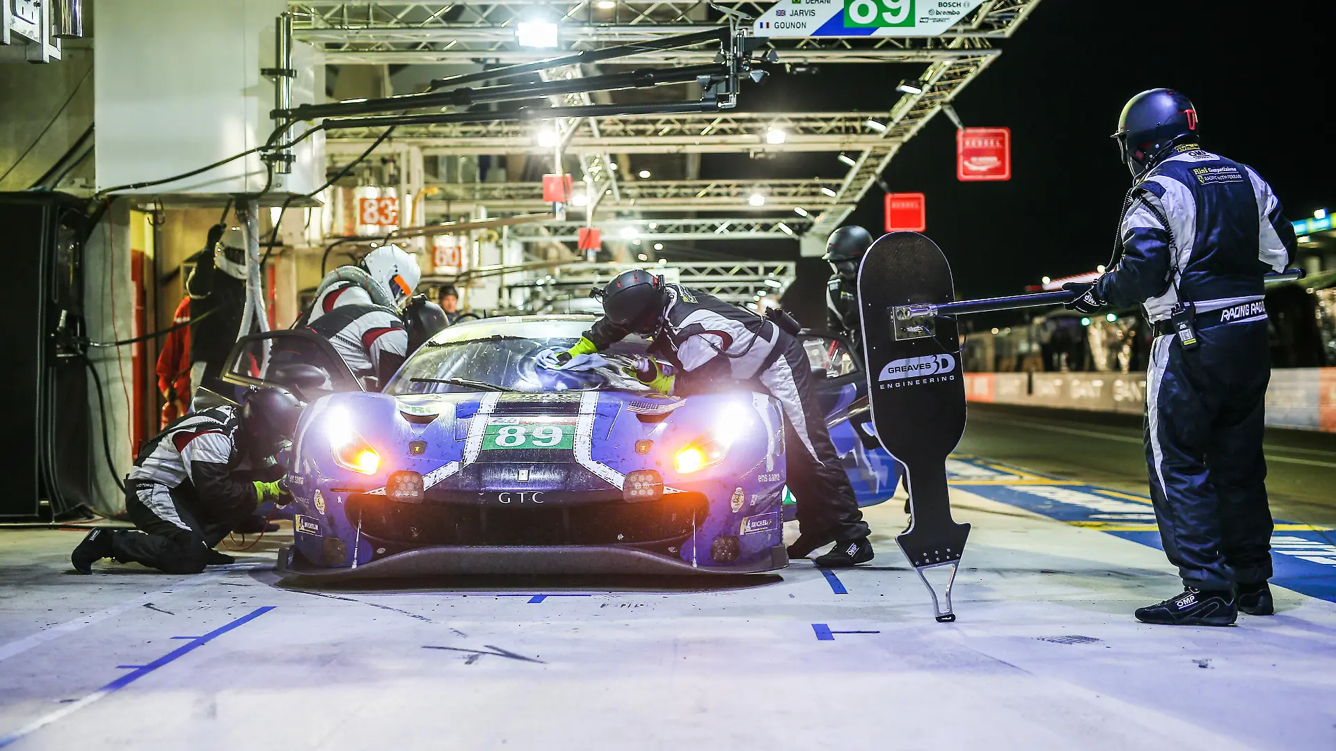 89 DERANI Pipo (bra), JARVIS Oliver (gbr), GOUNON Jules (fra), Ferrari 488 GTE EVO Risi Competizione, action during the 2019 Le Mans 24 hours race, from June 15 to 16 at Le Mans circuit, France - Photo Antonin Vincent / DPPI