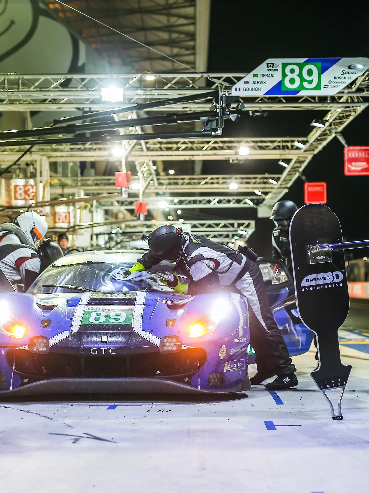 89 DERANI Pipo (bra), JARVIS Oliver (gbr), GOUNON Jules (fra), Ferrari 488 GTE EVO Risi Competizione, action during the 2019 Le Mans 24 hours race, from June 15 to 16 at Le Mans circuit, France - Photo Antonin Vincent / DPPI
