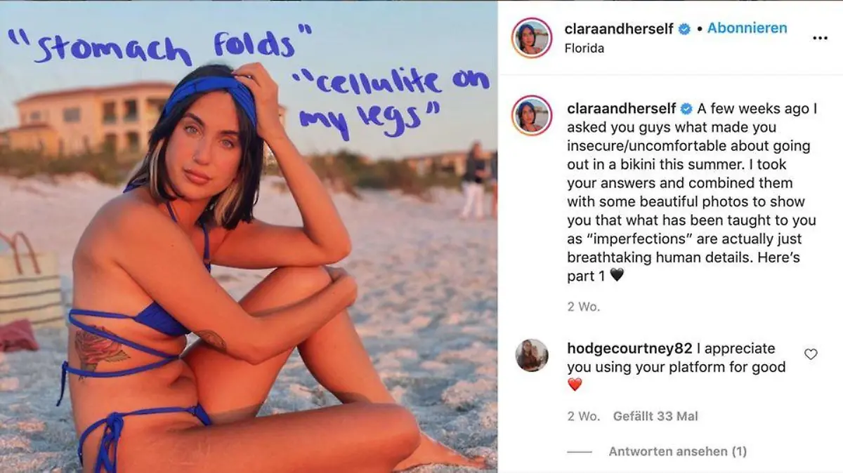 Instagram-Post von Influencerin Clara Guillem