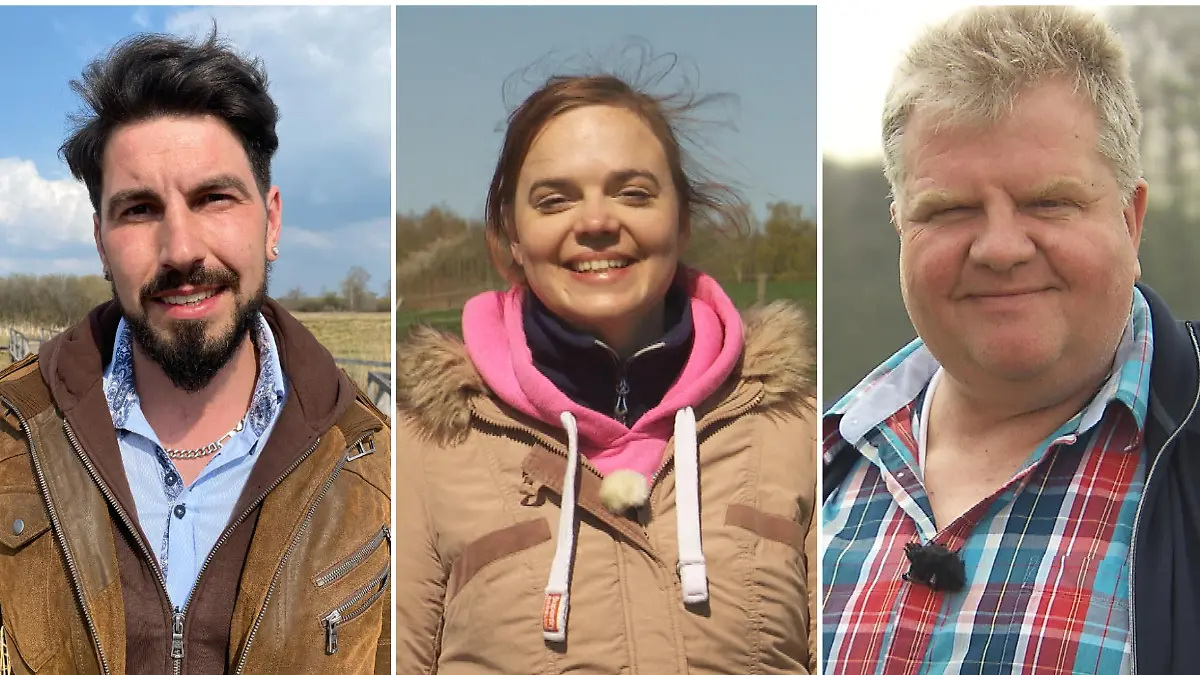 Mathias, Lara und Torsten suchen 2021 bei "Bauer sucht Frau" ihr Liebesglück