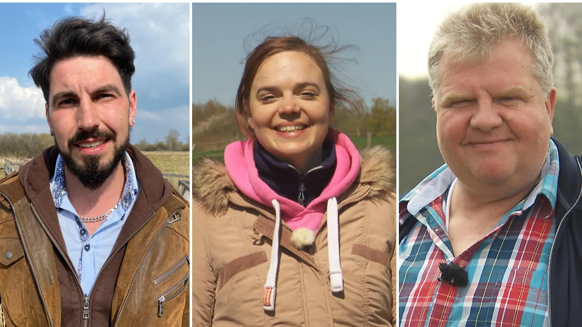 Mathias, Lara und Torsten suchen 2021 bei "Bauer sucht Frau" ihr Liebesglück