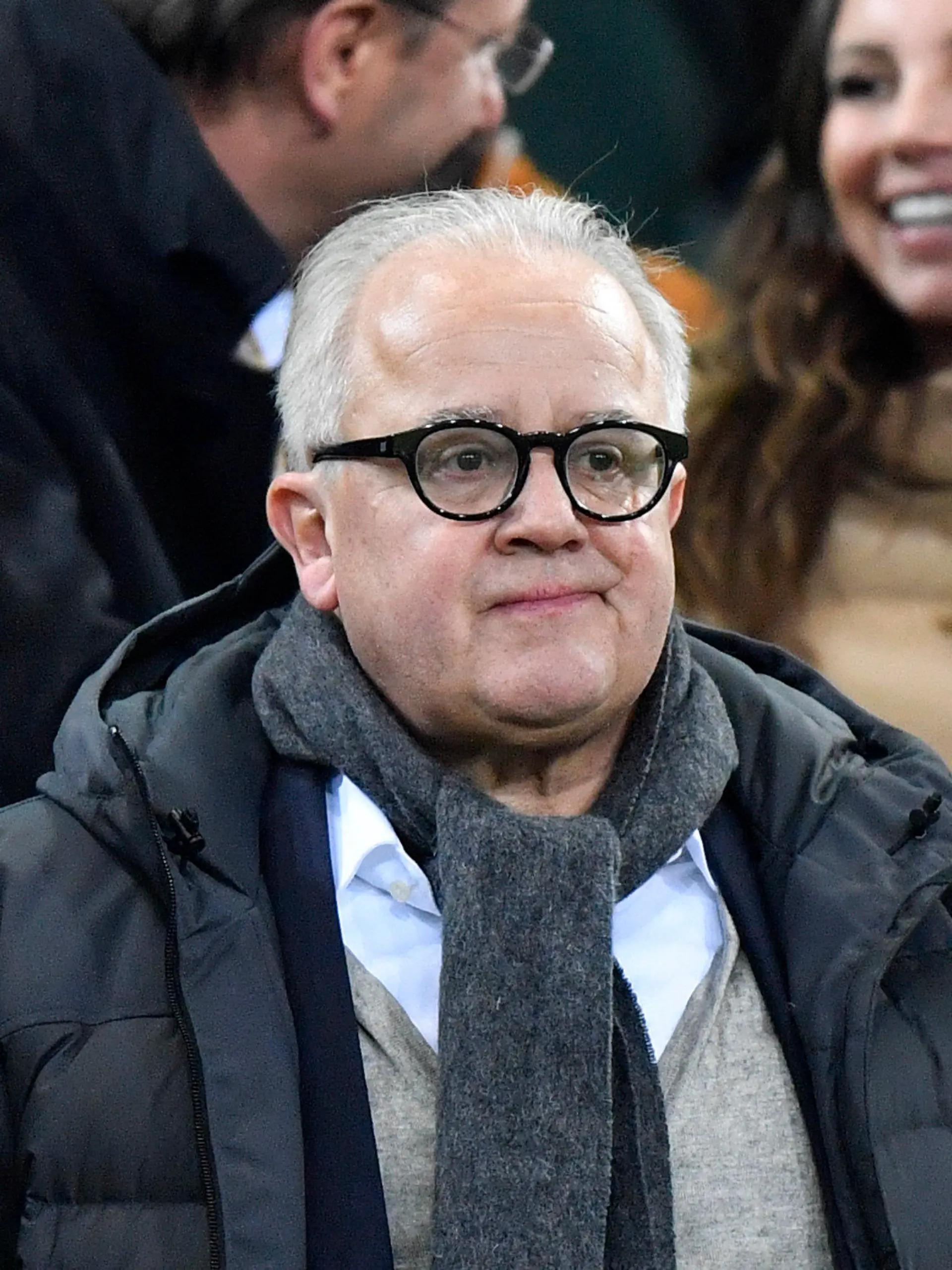 FILE - In this Saturday, Nov. 16, 2019 file photo, German football federation, DFB, president Fritz Keller stands on the tribune prior to the Euro 2020 group C qualifying soccer match between Germany and Belarus in Moenchengladbach, Germany. German soccer federation president Fritz Keller has signaled he will resign following criticism for comparing a colleague to a Nazi-era judge. The federation says Keller expressed willingness to leave office on May 17, 2021. (AP Photo/Martin Meissner, file)