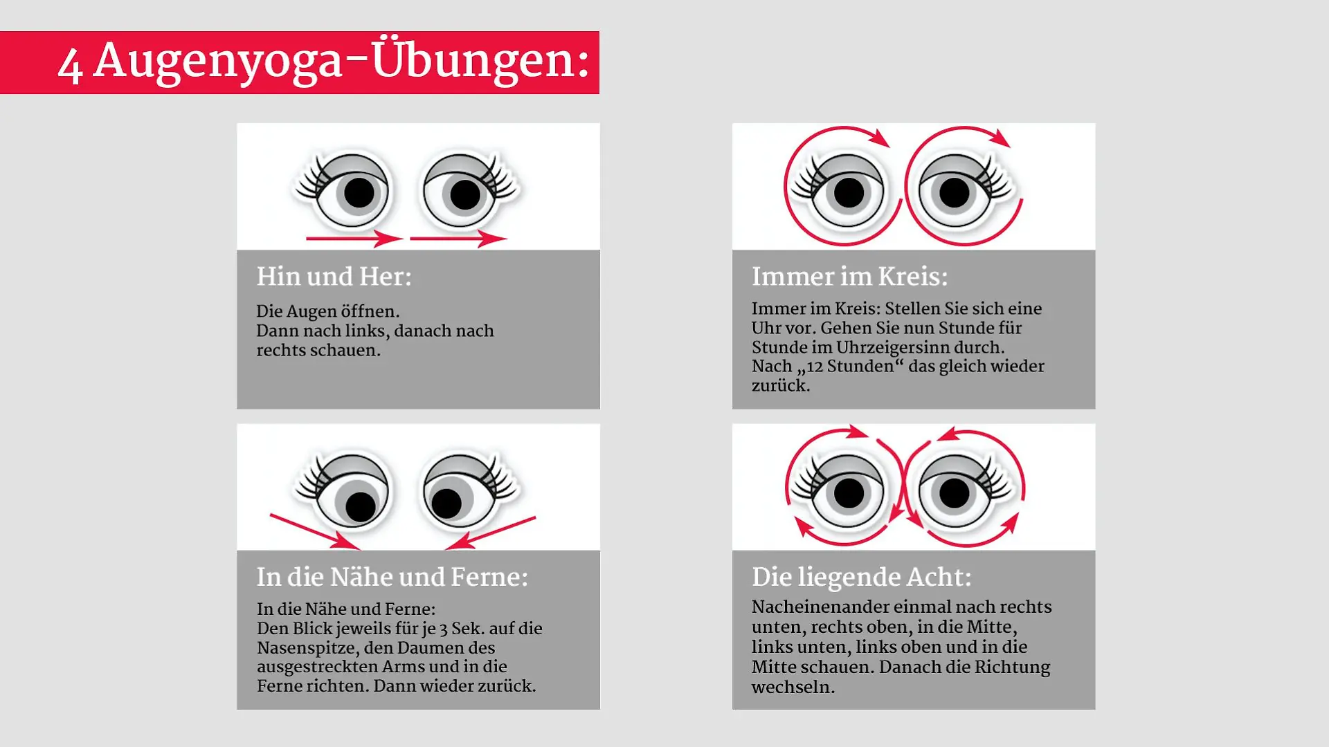 Augenyoga-Übungen zur Entspannung