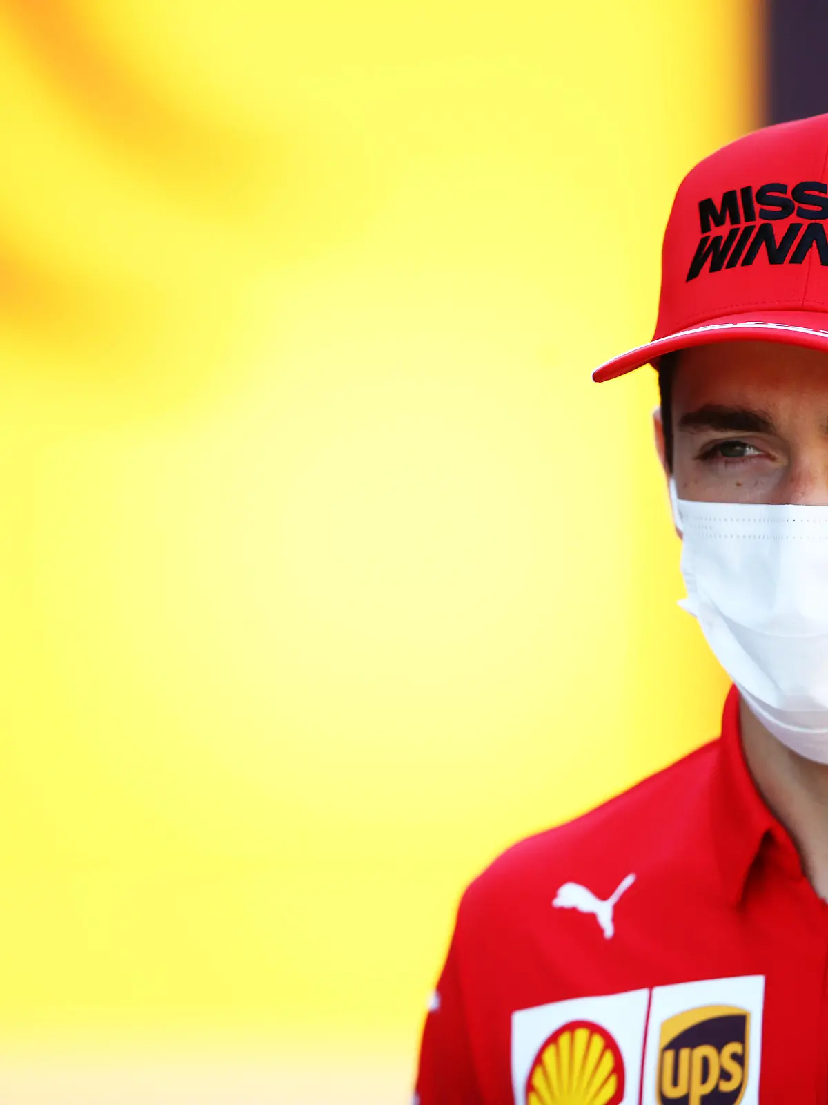 BARCELONA, SPAIN - MAY 06: Charles Leclerc of Monaco and Ferrari walks in the Paddock during previews ahead of the F1 Grand Prix of Spain at Circuit de Barcelona-Catalunya on May 06, 2021 in Barcelona, Spain. (Photo by Mark Thompson/Getty Images)