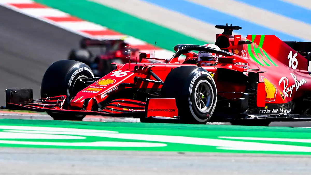 Formula 1 2021: Portuguese GP ALGARVE INTERNATIONAL CIRCUIT, PORTUGAL - MAY 02: Charles Leclerc, Ferrari SF21 during the Portuguese GP at Algarve International Circuit on Sunday May 02, 2021 in Portimao, Portugal. Photo by Mark Sutton / Sutton Images Images PUBLICATIONxINxGERxSUIxAUTxHUNxONLY GP2103_150230_MS25065