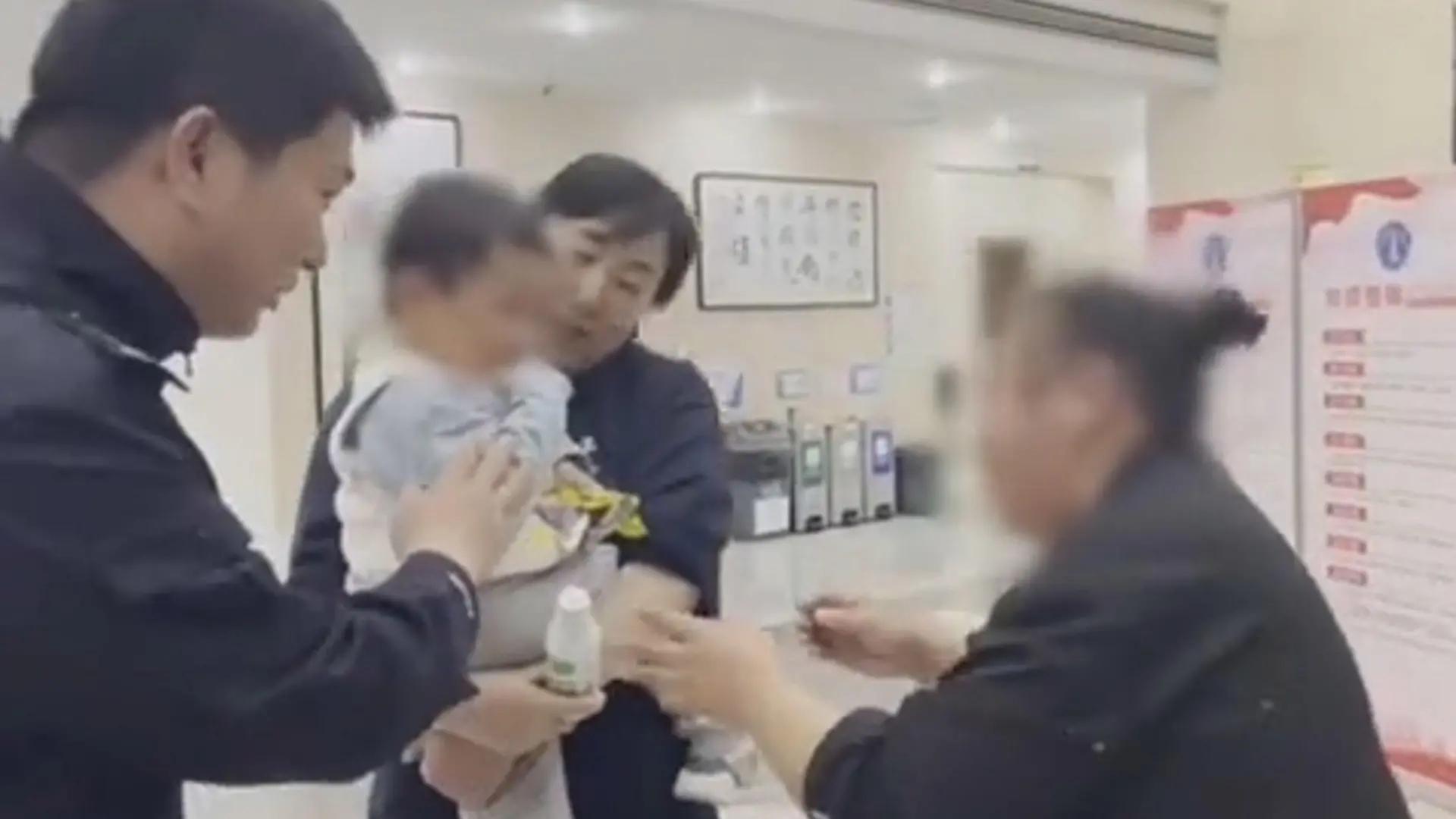 The boy returned to his family after his father allegedly sold him and used the money to travel with his new wife, in Zhejiang, China. (Wu Xing Public Security/AsiaWire)